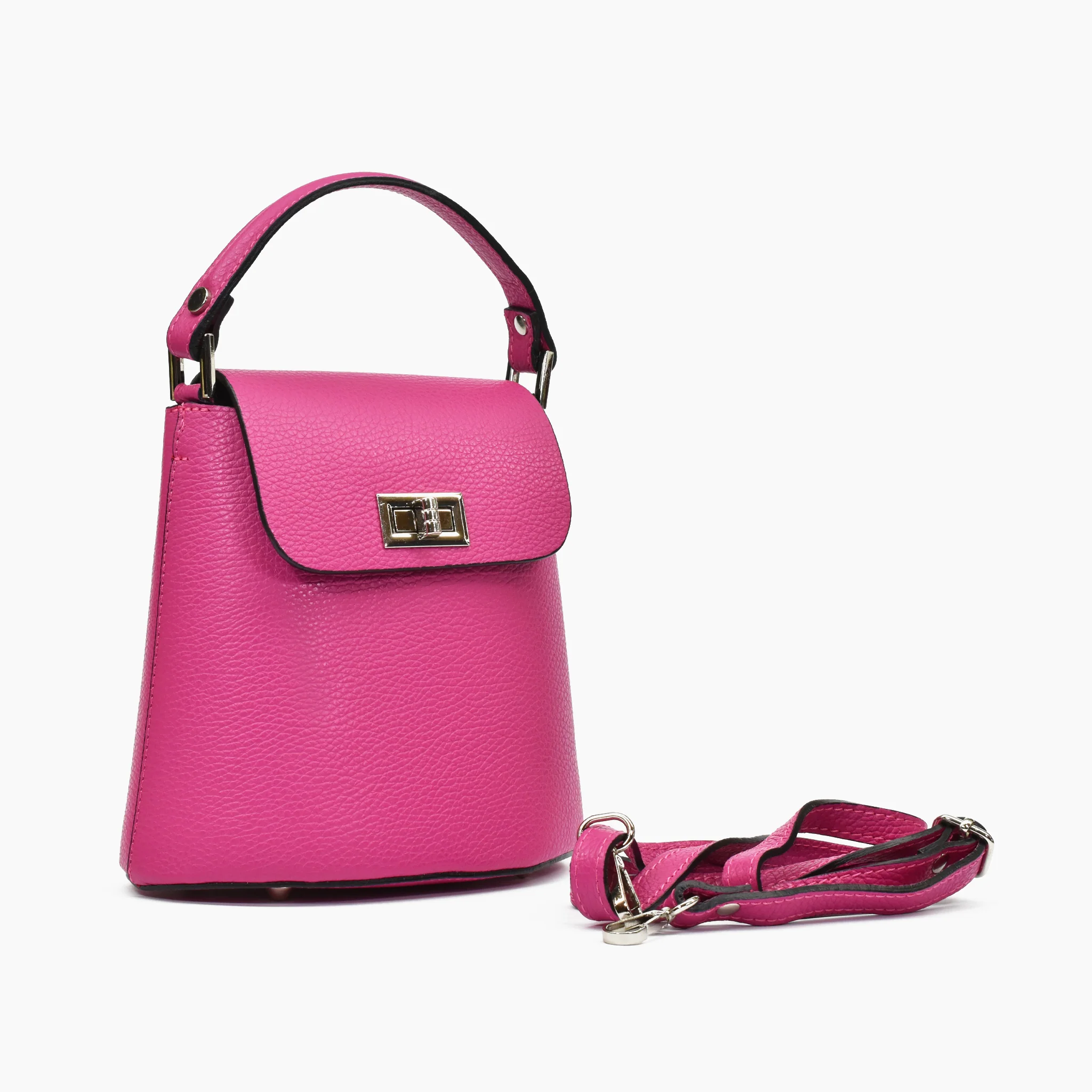 Borsa annalisa in pelle - fucsia - Image 2