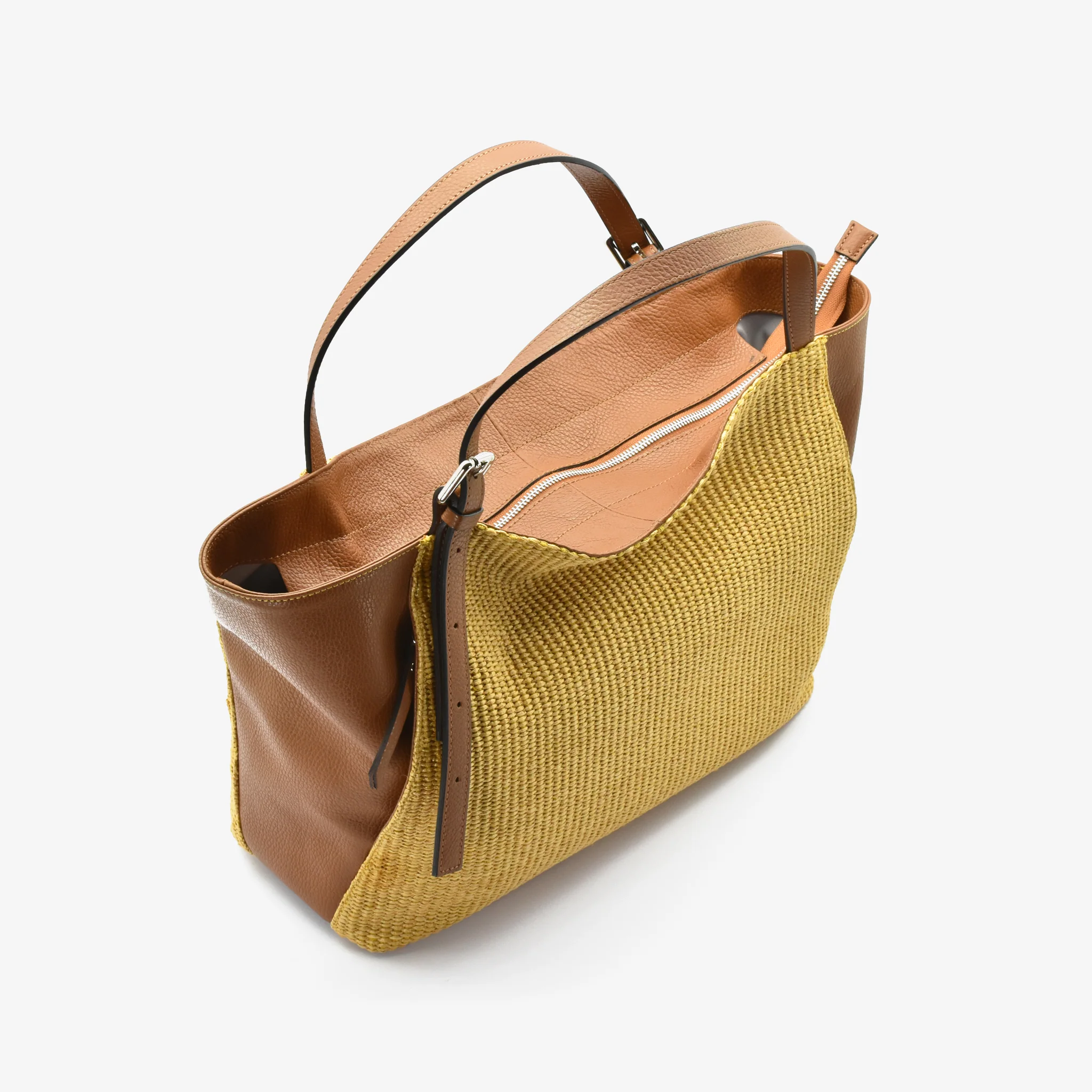 Borsa big pape in paglia rafia - cammello - Image 3