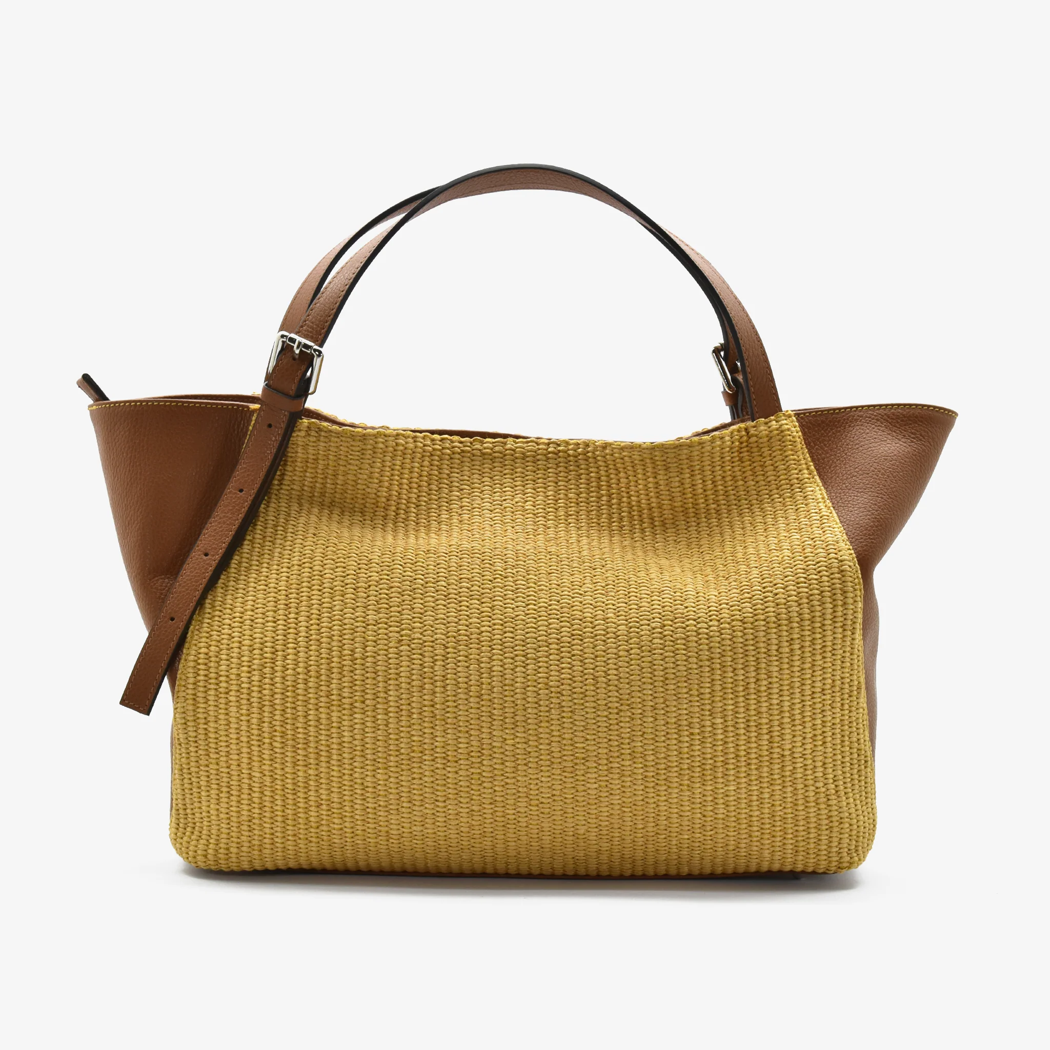 Borsa big pape in paglia rafia - cammello - Image 4