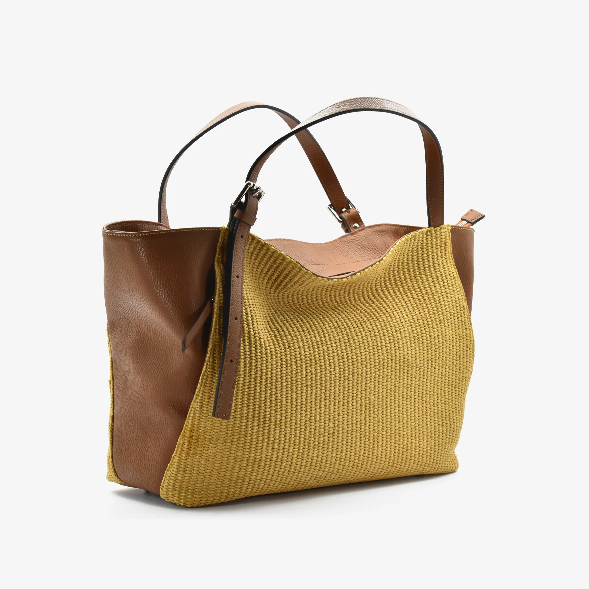 Borsa big pape in paglia rafia - cammello - Image 5