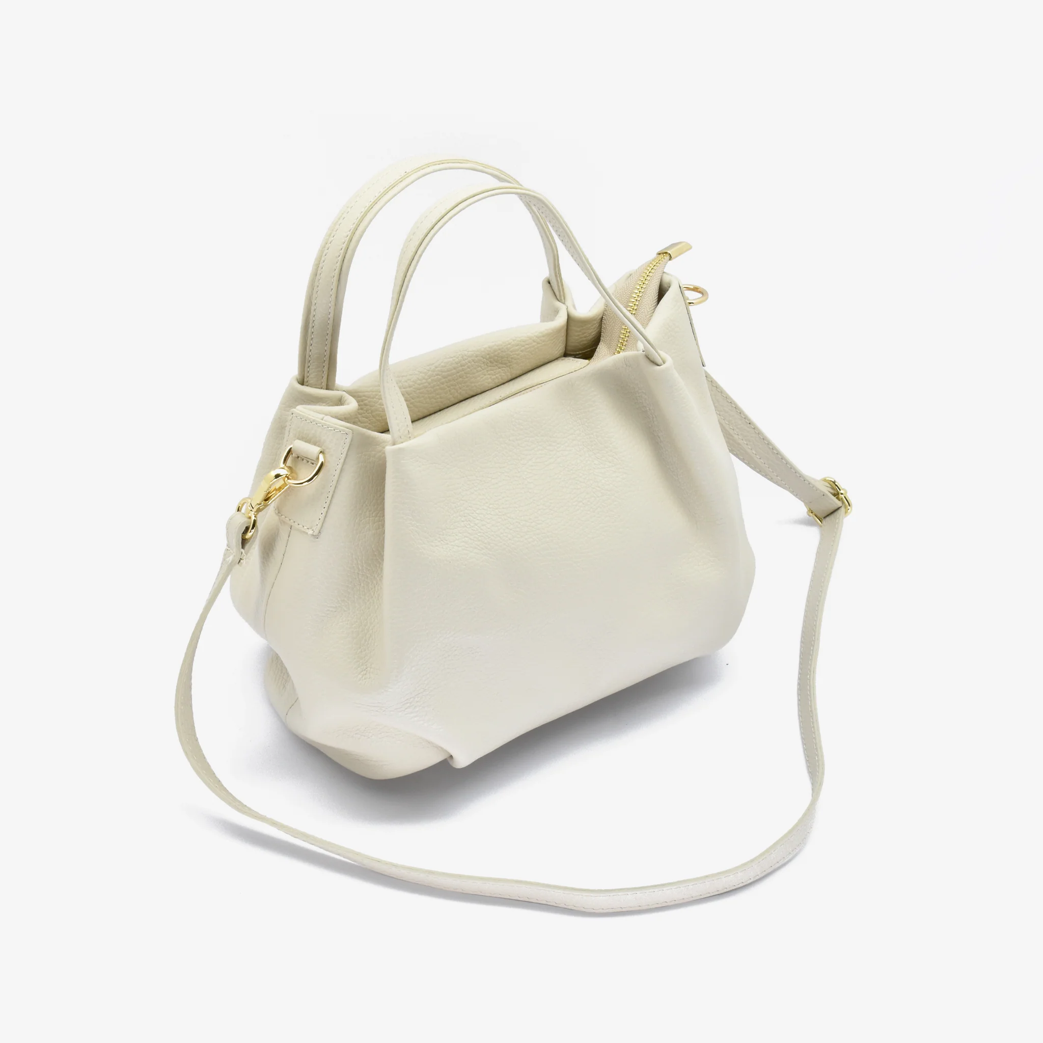 Borsa classic in pelle - beige - Image 4