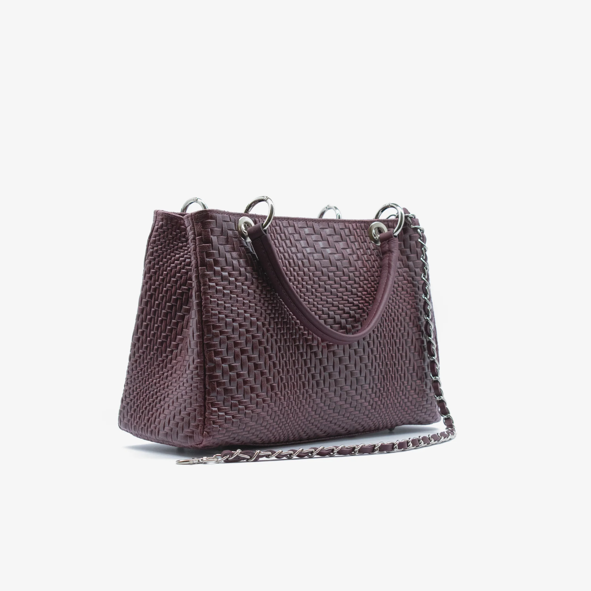 Borsa Cross in pelle - rosso prugna - Image 2