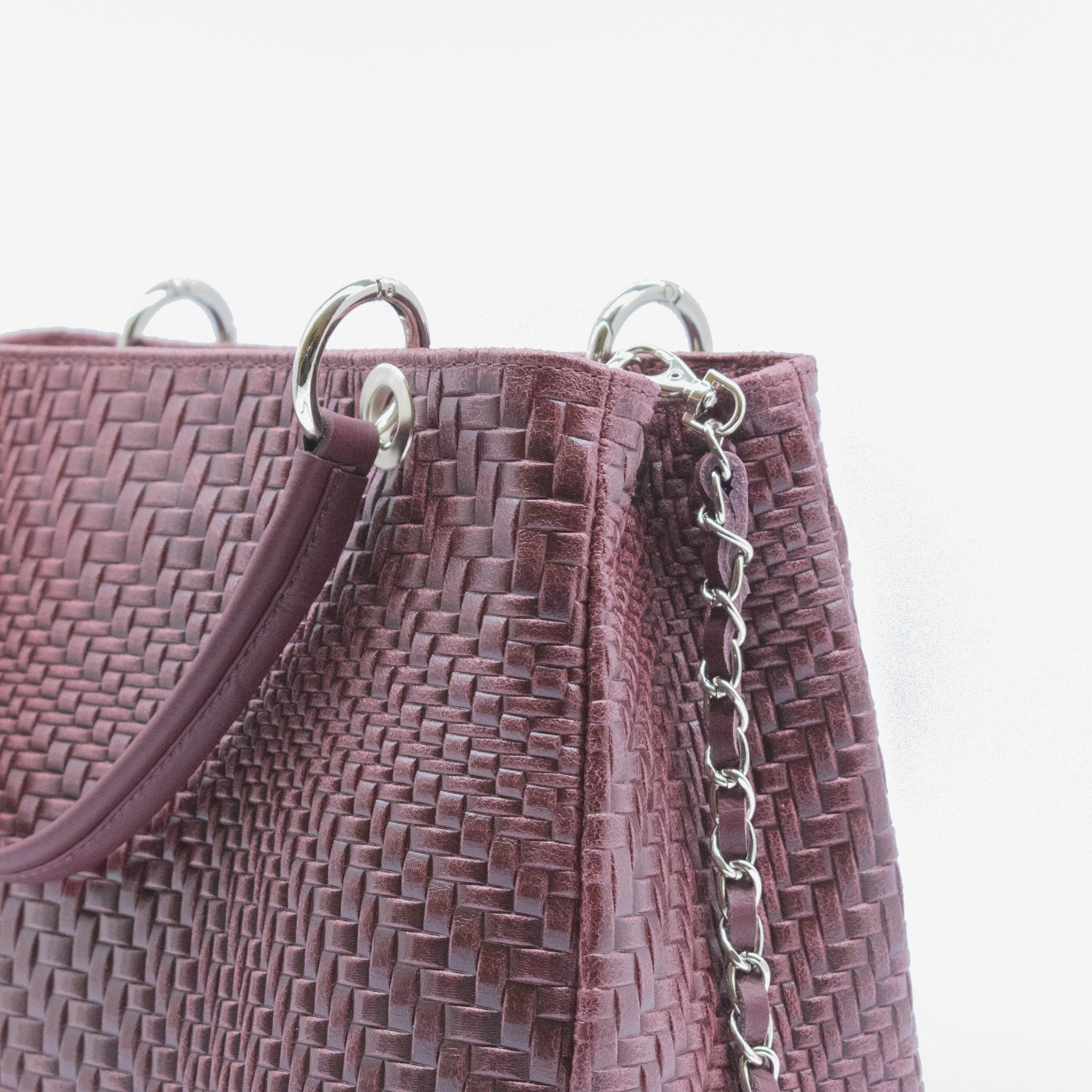 Borsa Cross in pelle - rosso prugna - Image 5