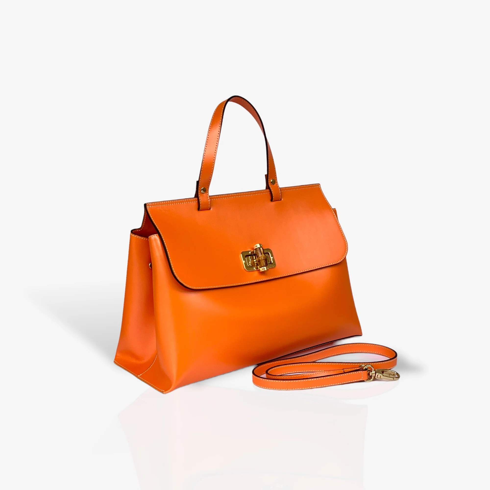 Borsa big cappuccio in pelle - Image 2