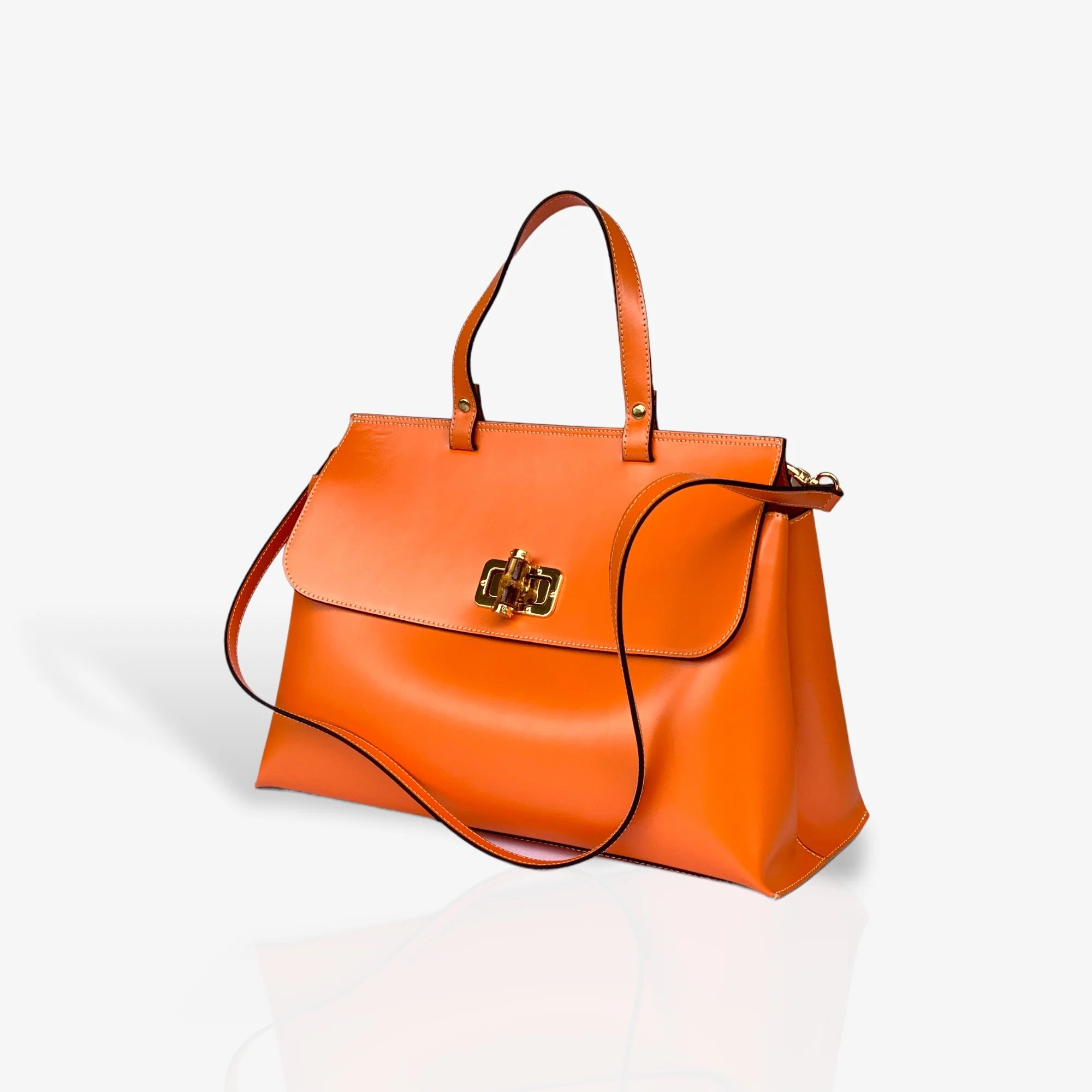 Borsa big cappuccio in pelle - Image 3