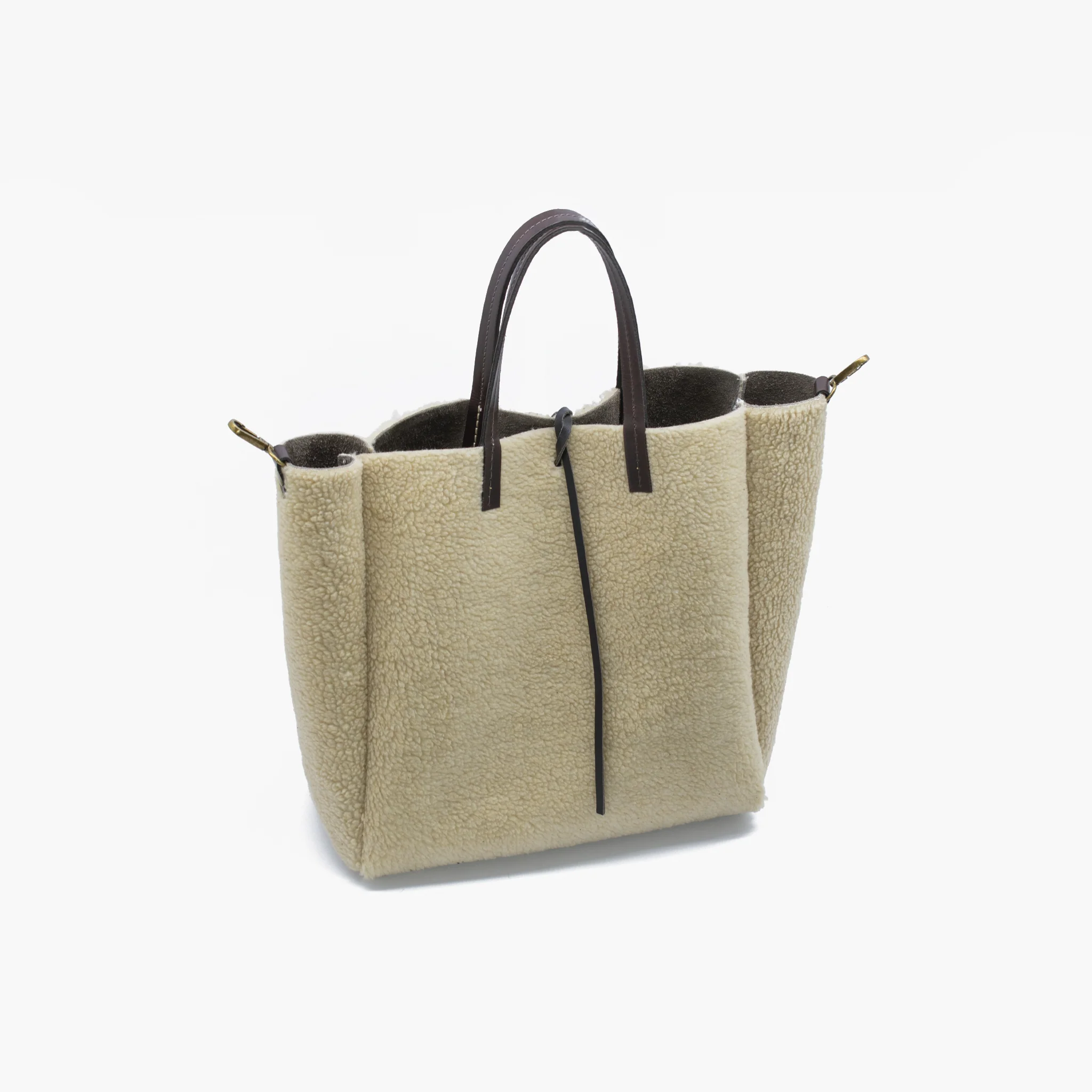Borsa shopping reversibile in camoscio e simil montone - Image 8
