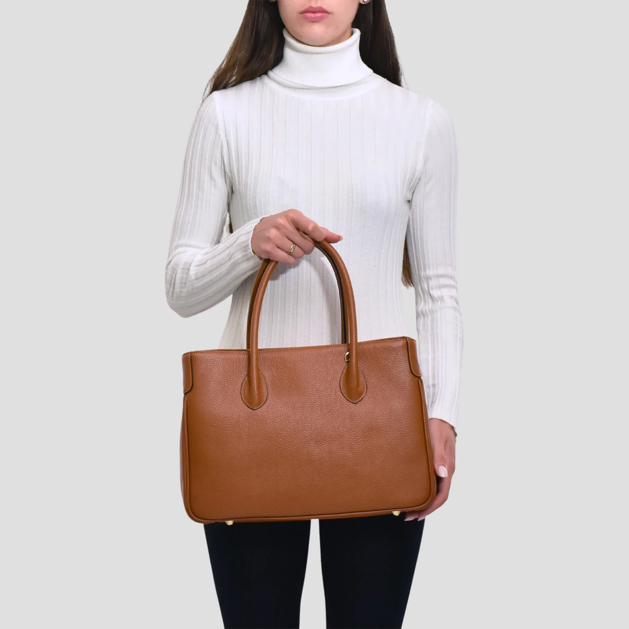 Borsa Iris in pelle - cammello - Image 2