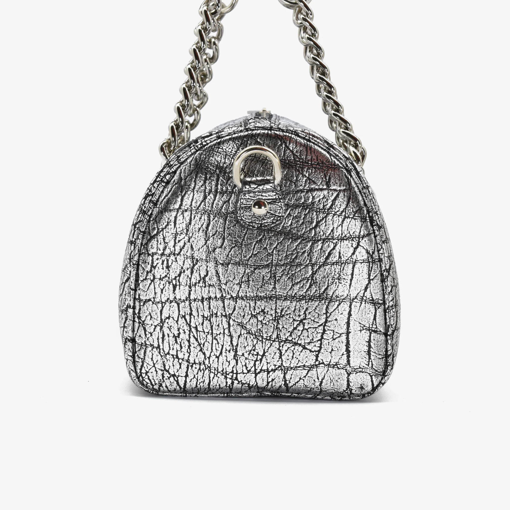 Borsa laminata in pelle - grigio - Image 4