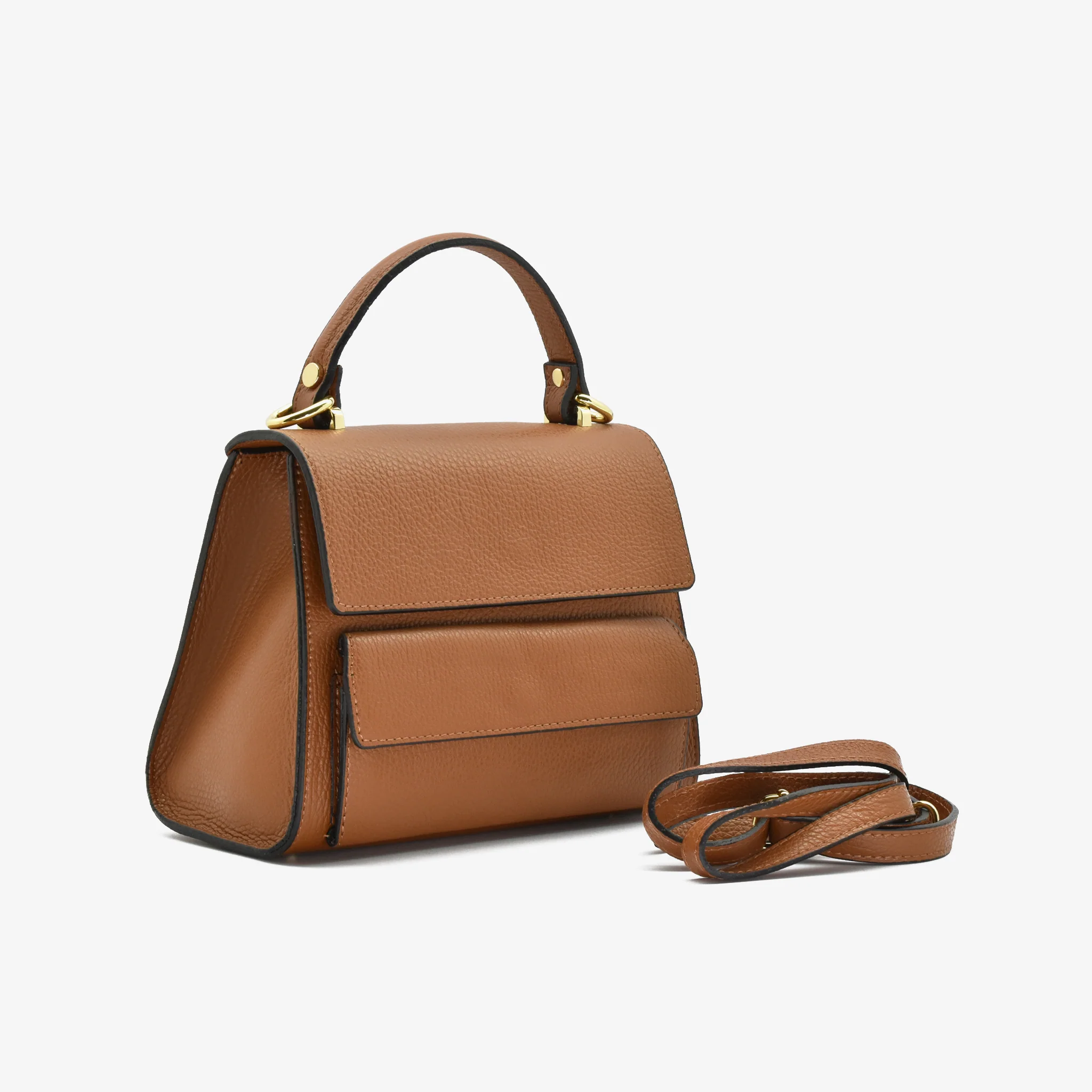 Borsa luna in pelle - cammello - Image 3