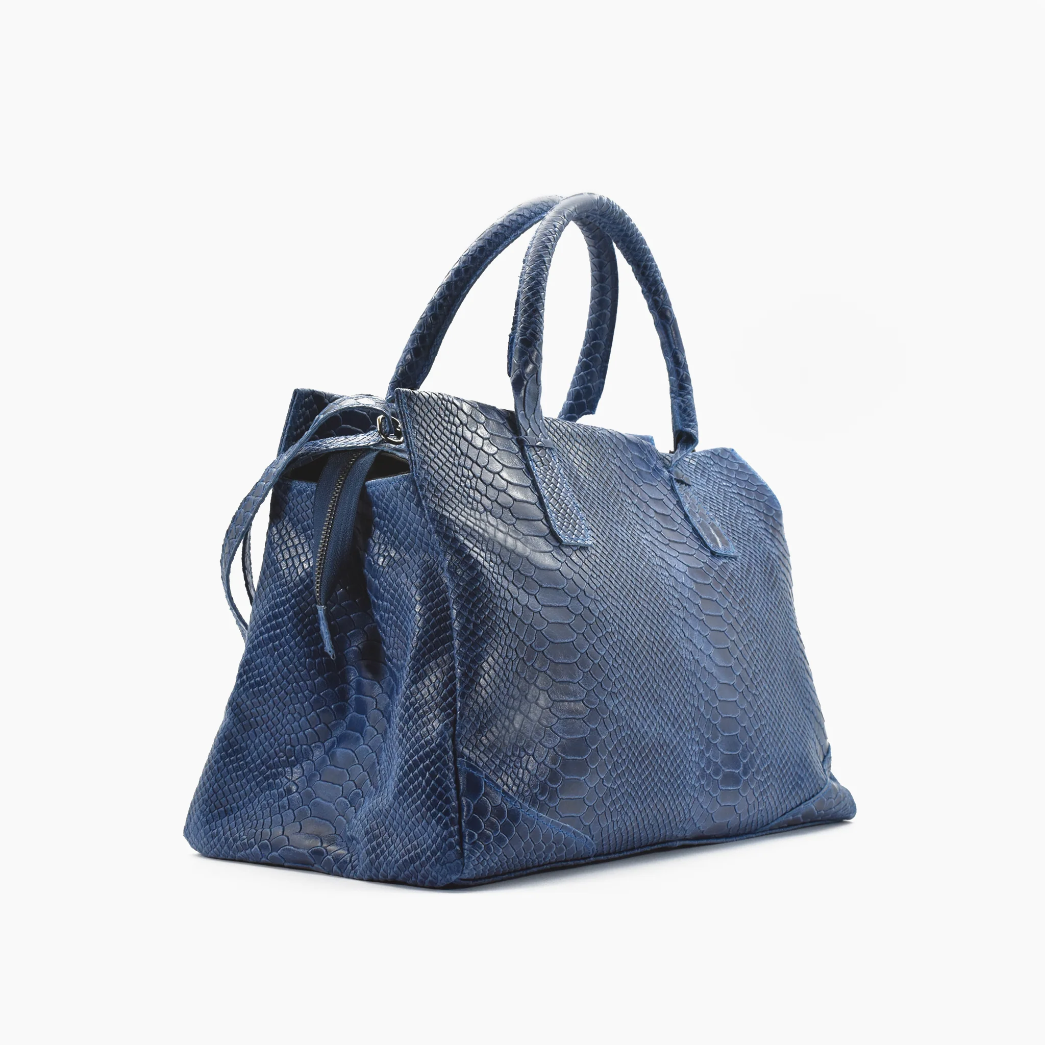 Borsa morbida in pelle - blu - Image 3