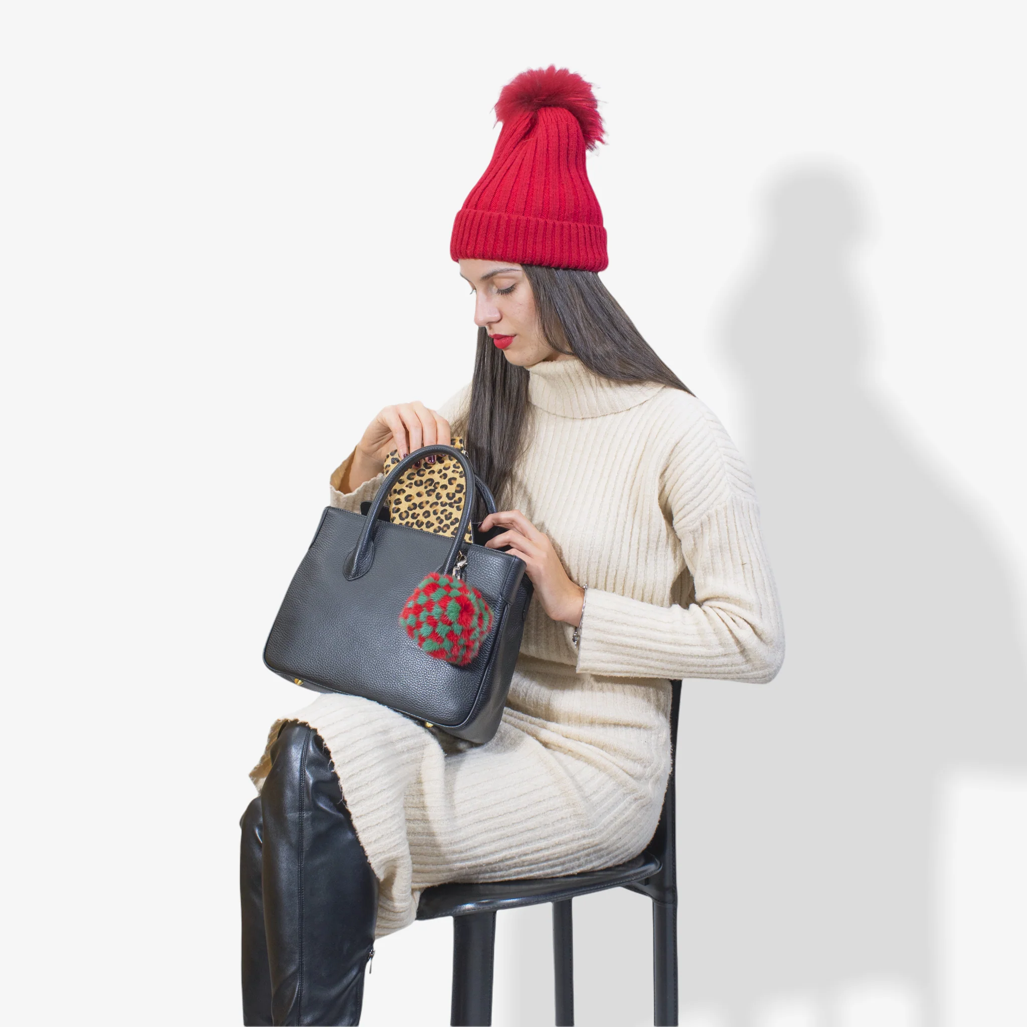 Borsa piccola Iris in pelle - nero - Image 6