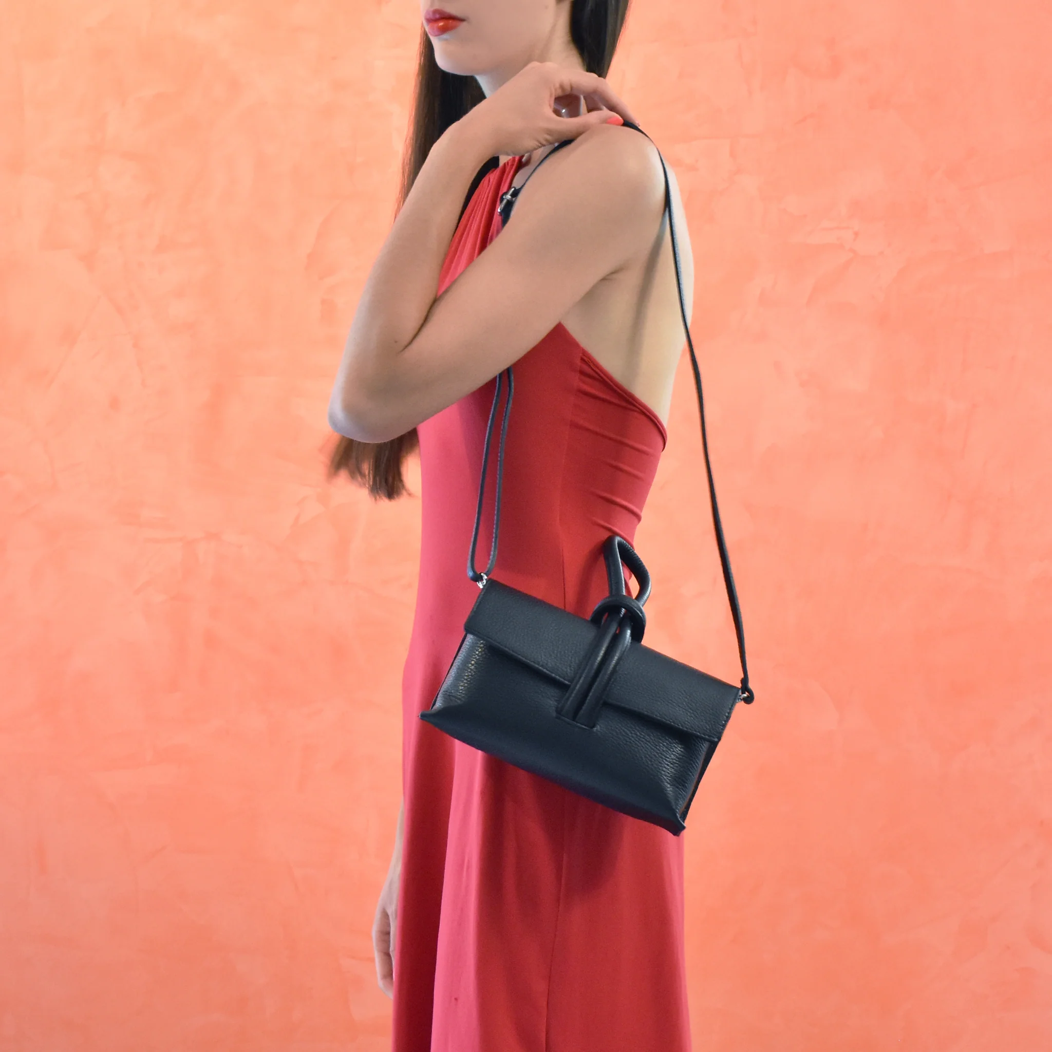 Pochette bracciale in pelle - nero - Image 7