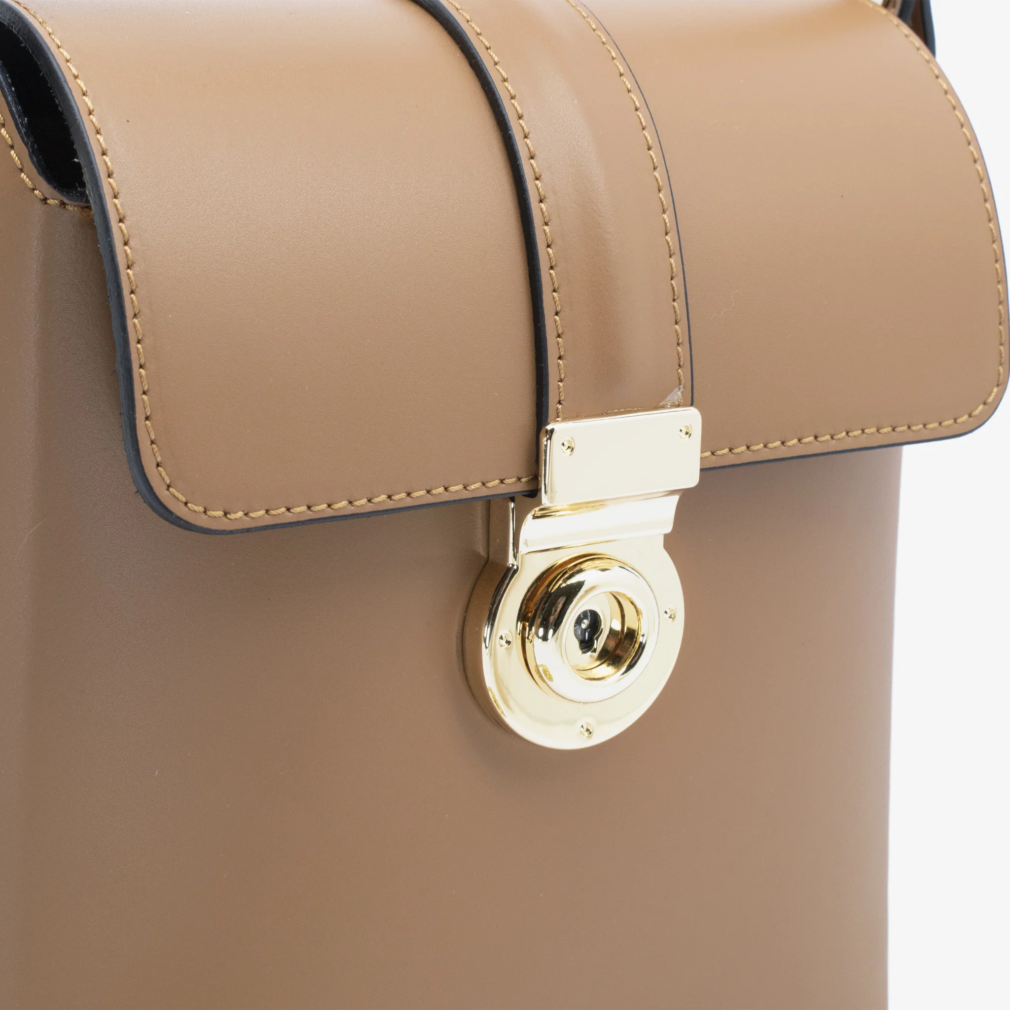 Borsa rita in pelle - cammello - Image 9