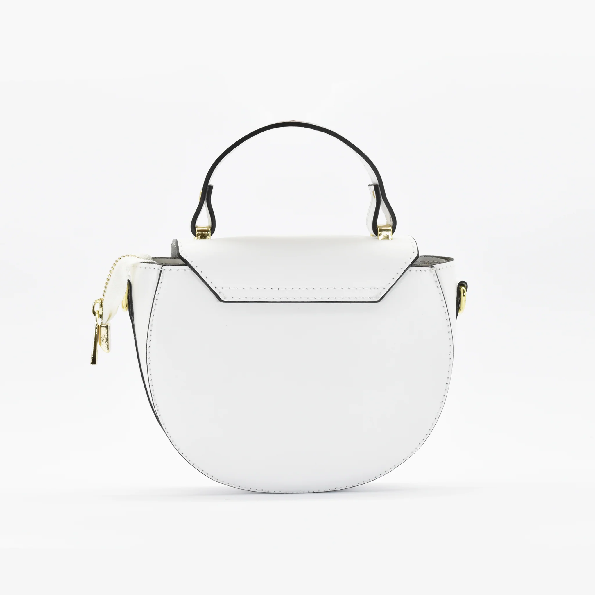Borsa saddle in pelle - bianco - Image 4