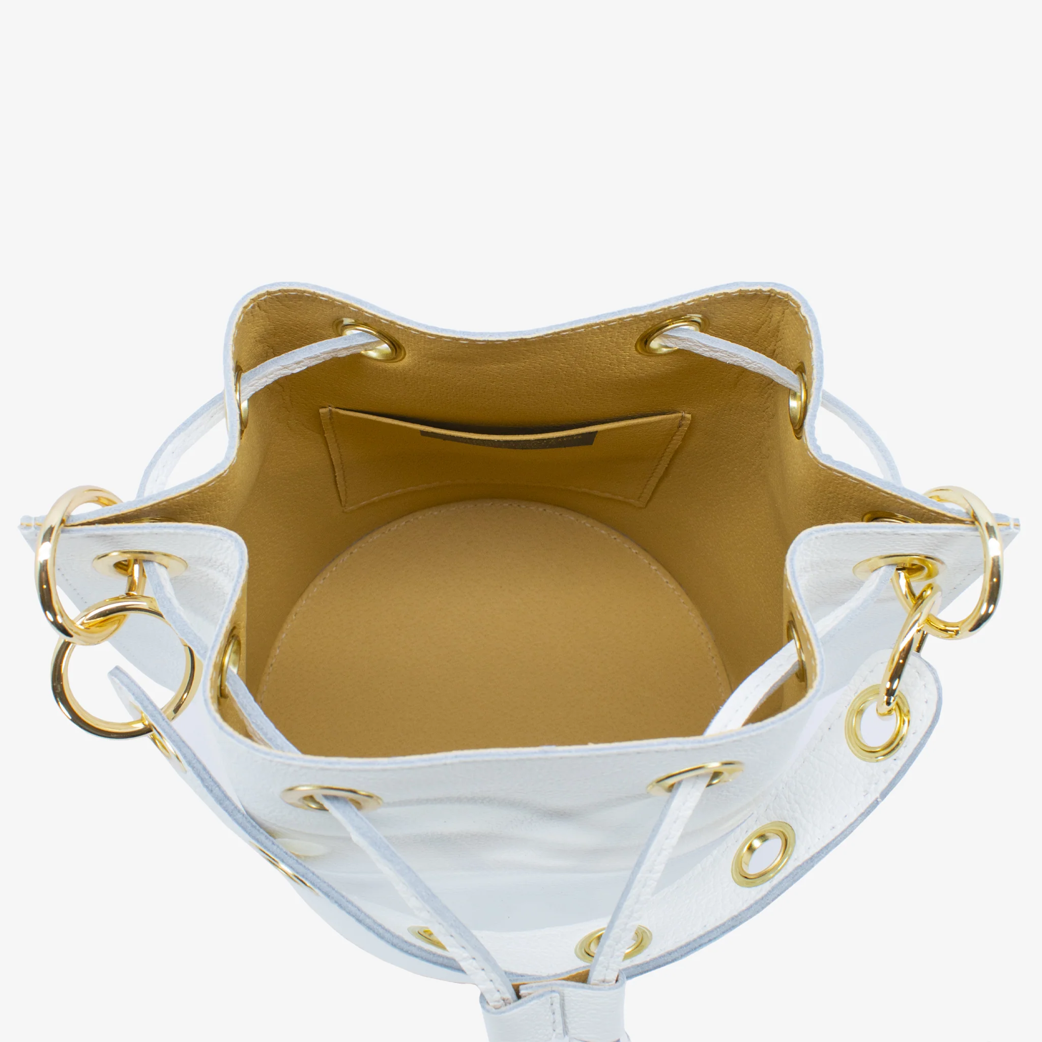 Secchiello coulisse in pelle - bianco - Image 3