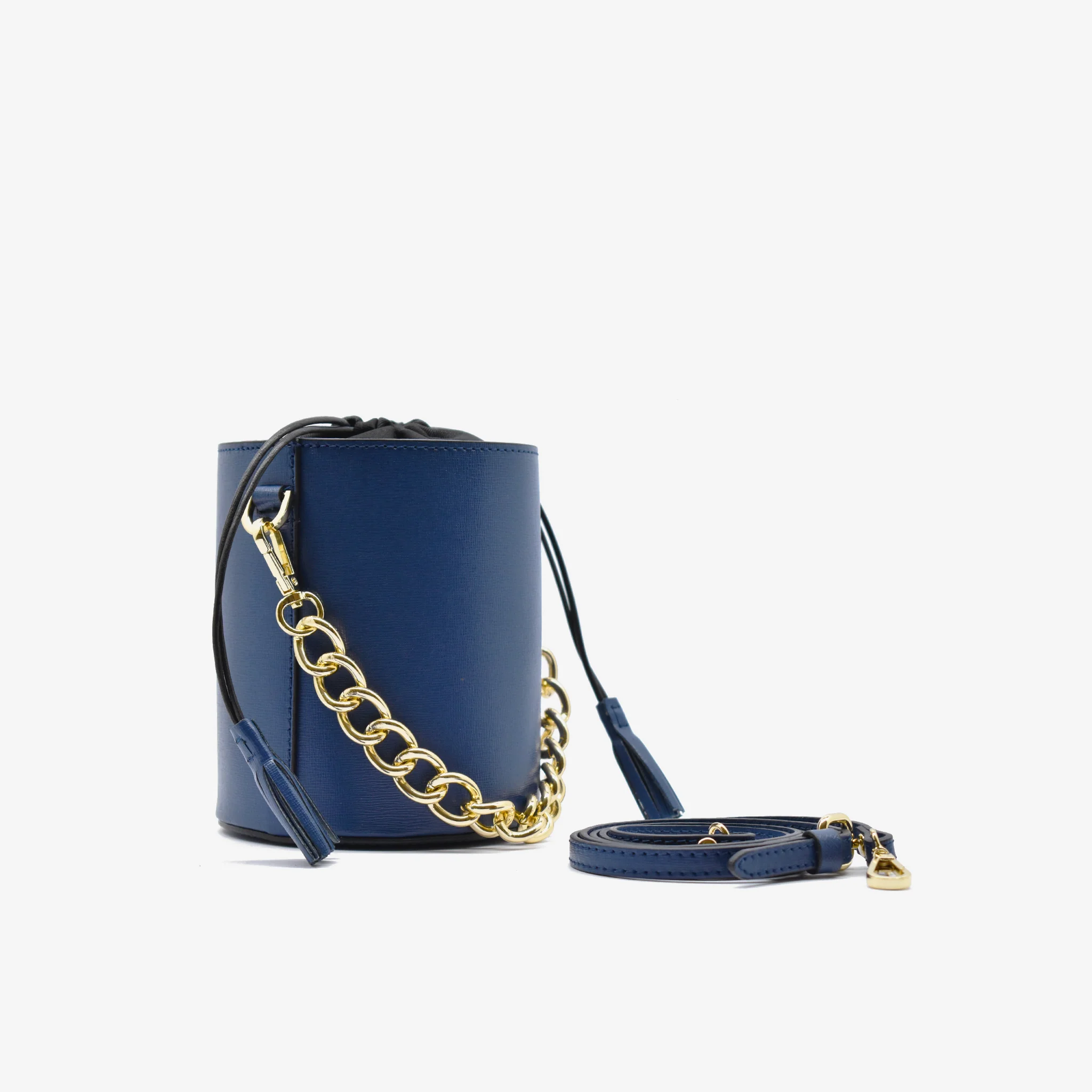 Secchiello piccolo in pelle - blu - Image 2