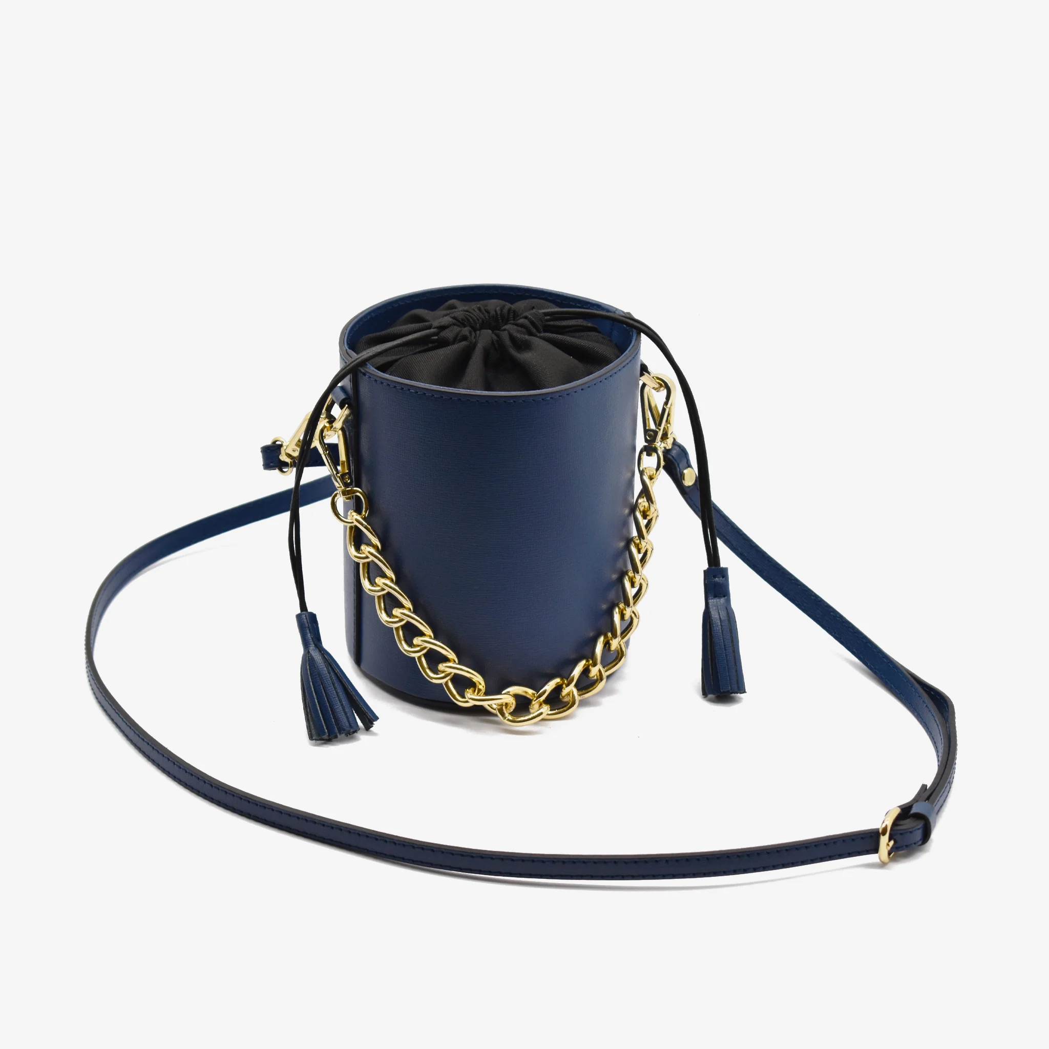 Secchiello piccolo in pelle - blu - Image 3