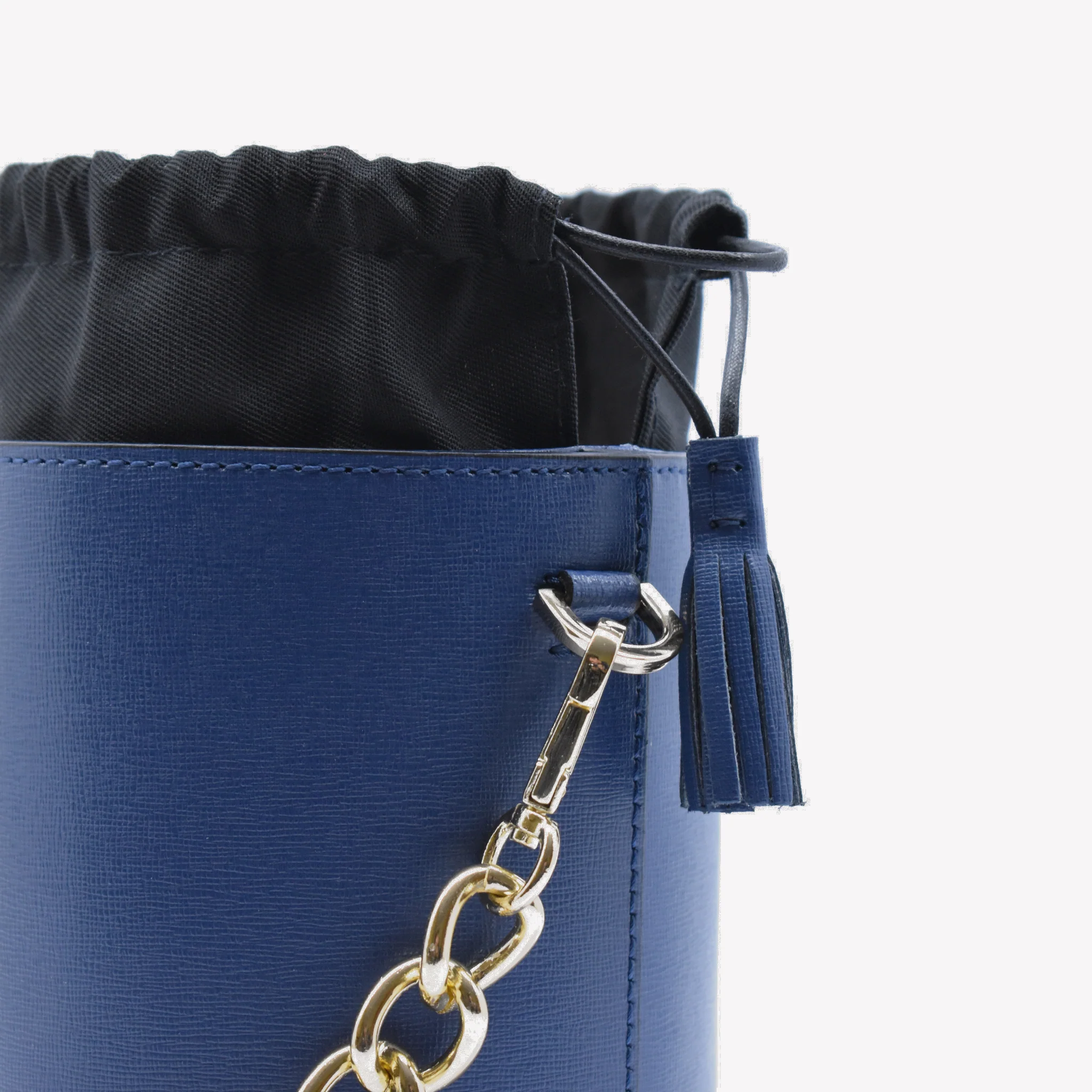 Secchiello piccolo in pelle - blu - Image 5