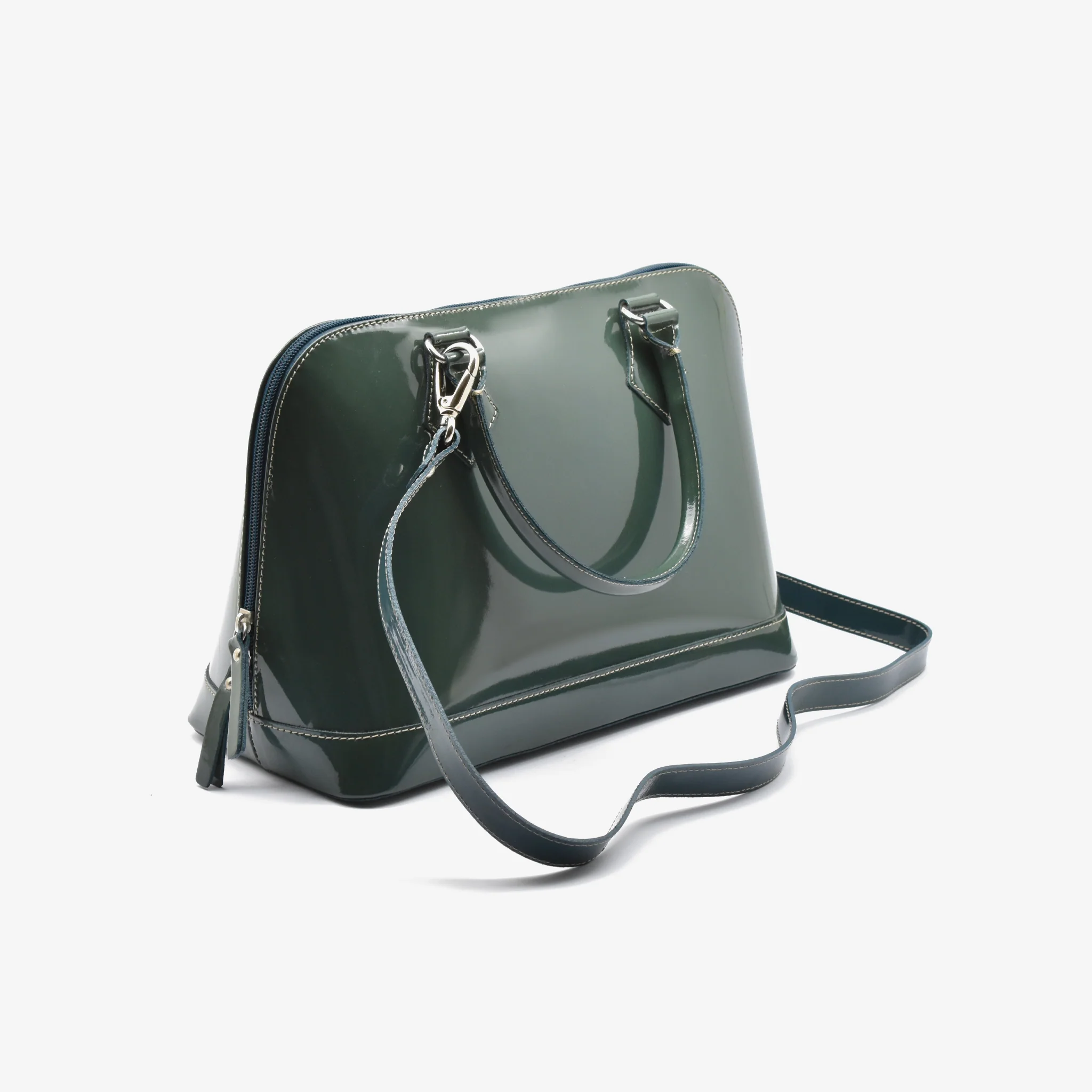 Borsa Vernice in pelle - verde - Image 4