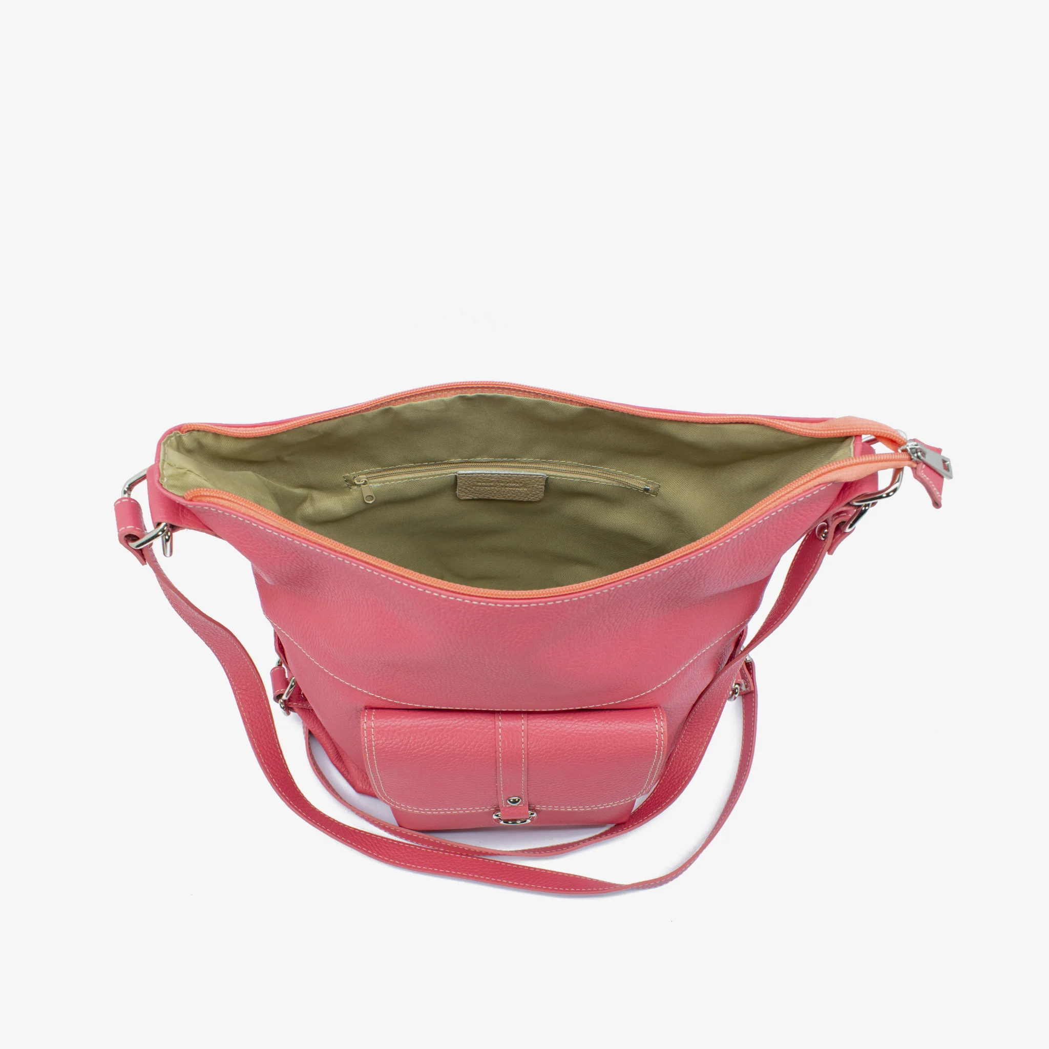 Zaino travel in pelle - corallo - Image 4