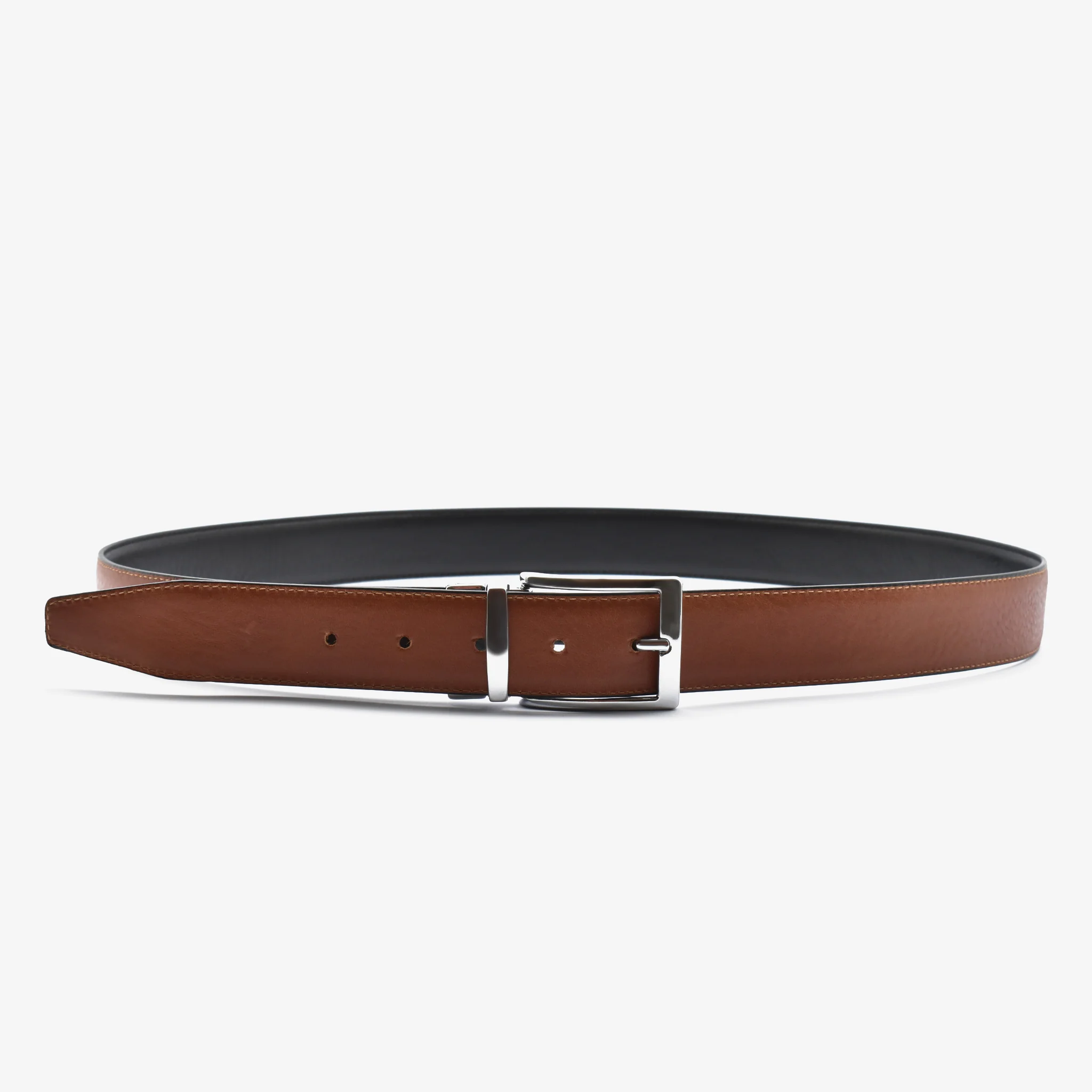 Cintura double face in pelle - nero - Image 4