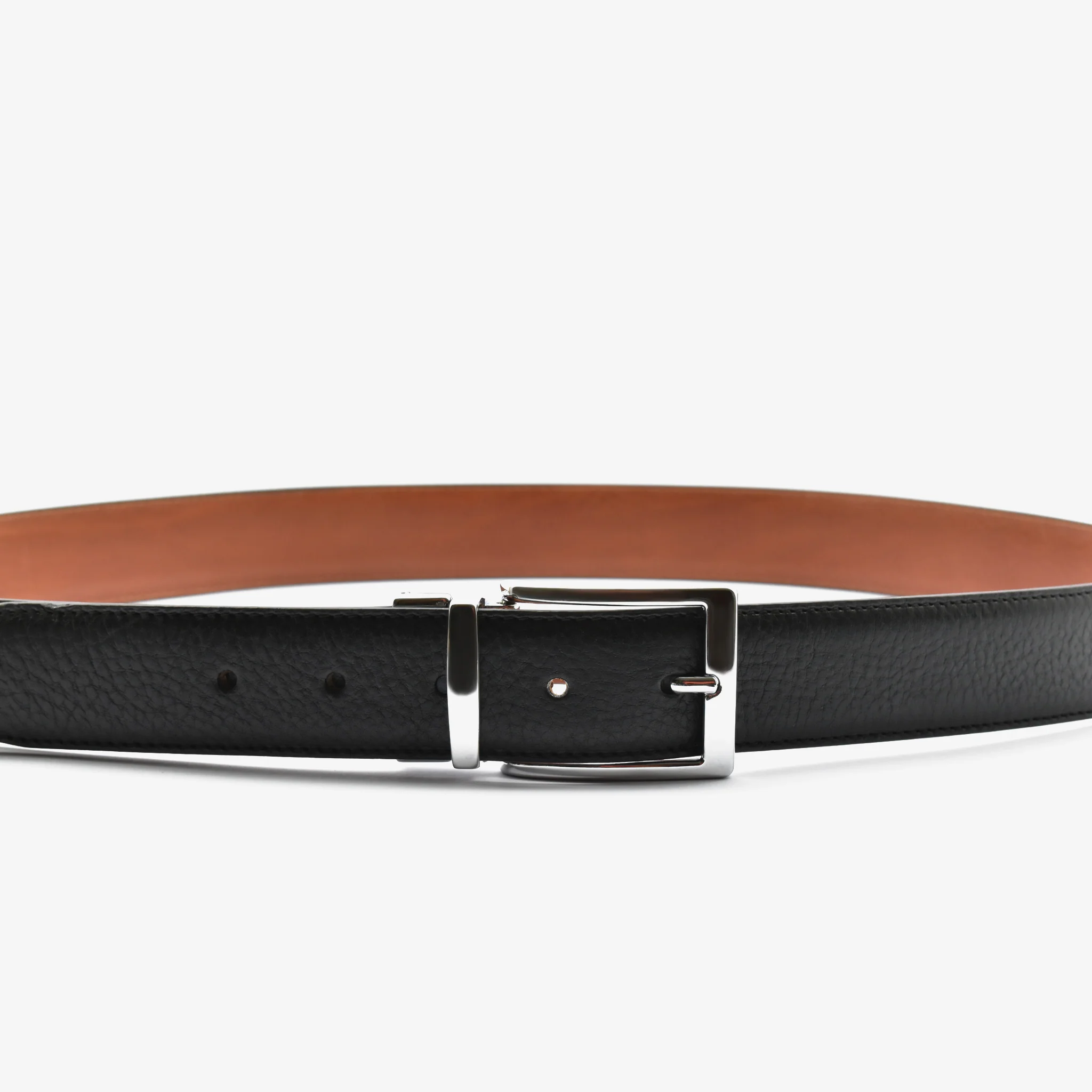 Cintura double face in pelle - nero - Image 7