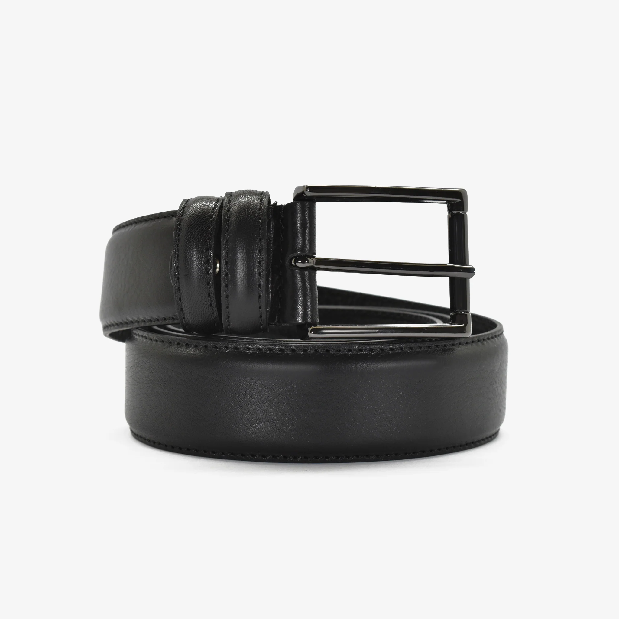 Cintura in pelle - nero
