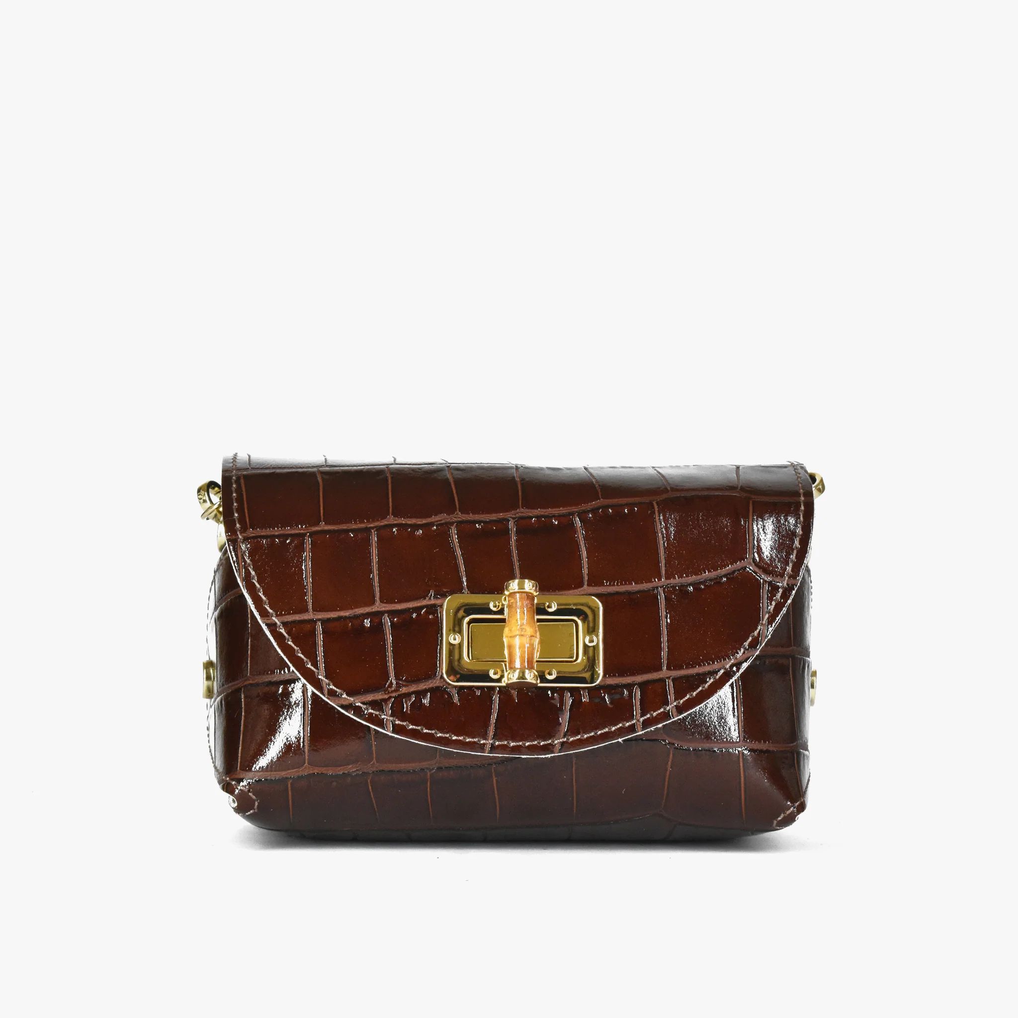 Mini Bag in pelle - testa di moro