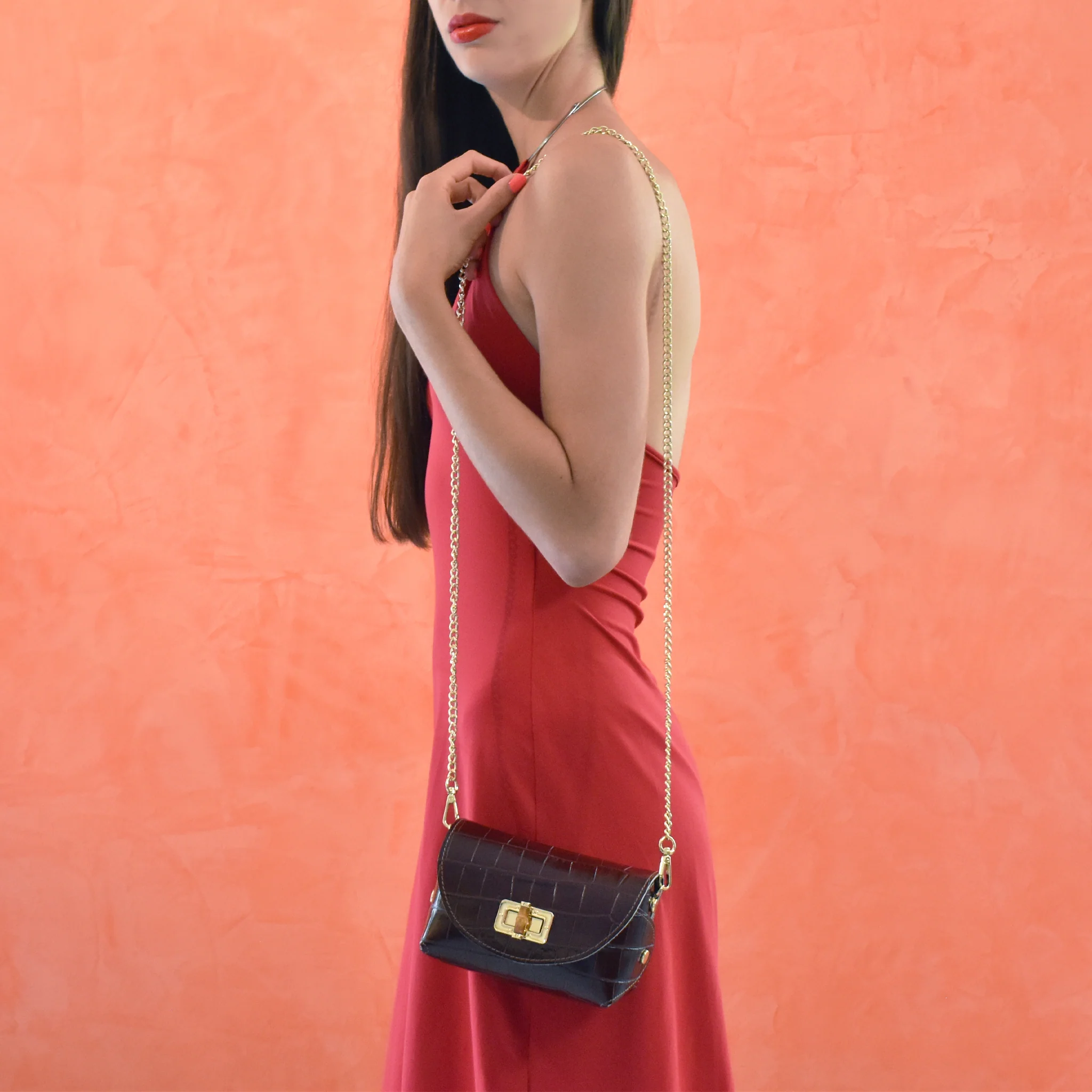 Mini Bag in pelle - testa di moro - Image 3