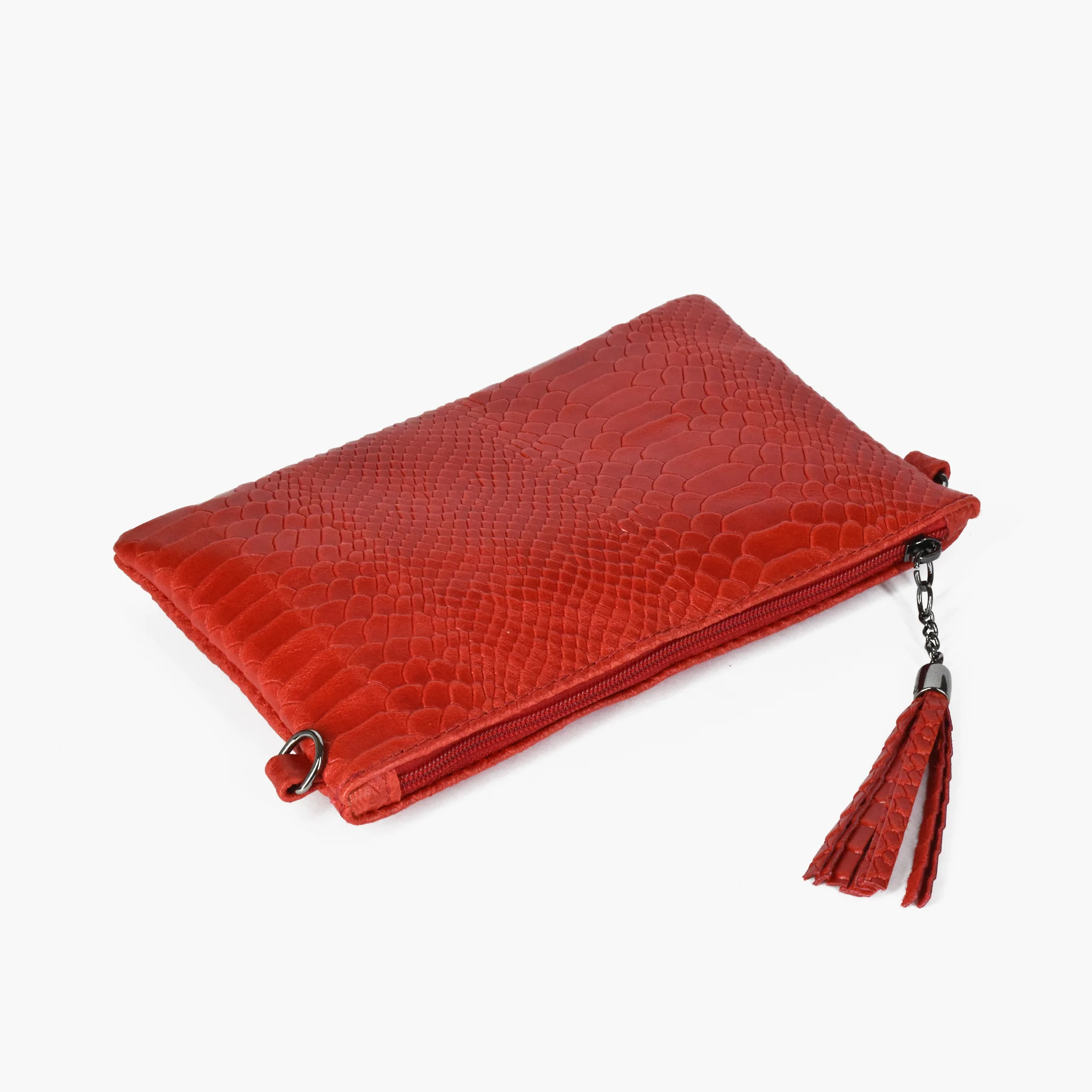 Pochette python in pelle - rosso - Image 3