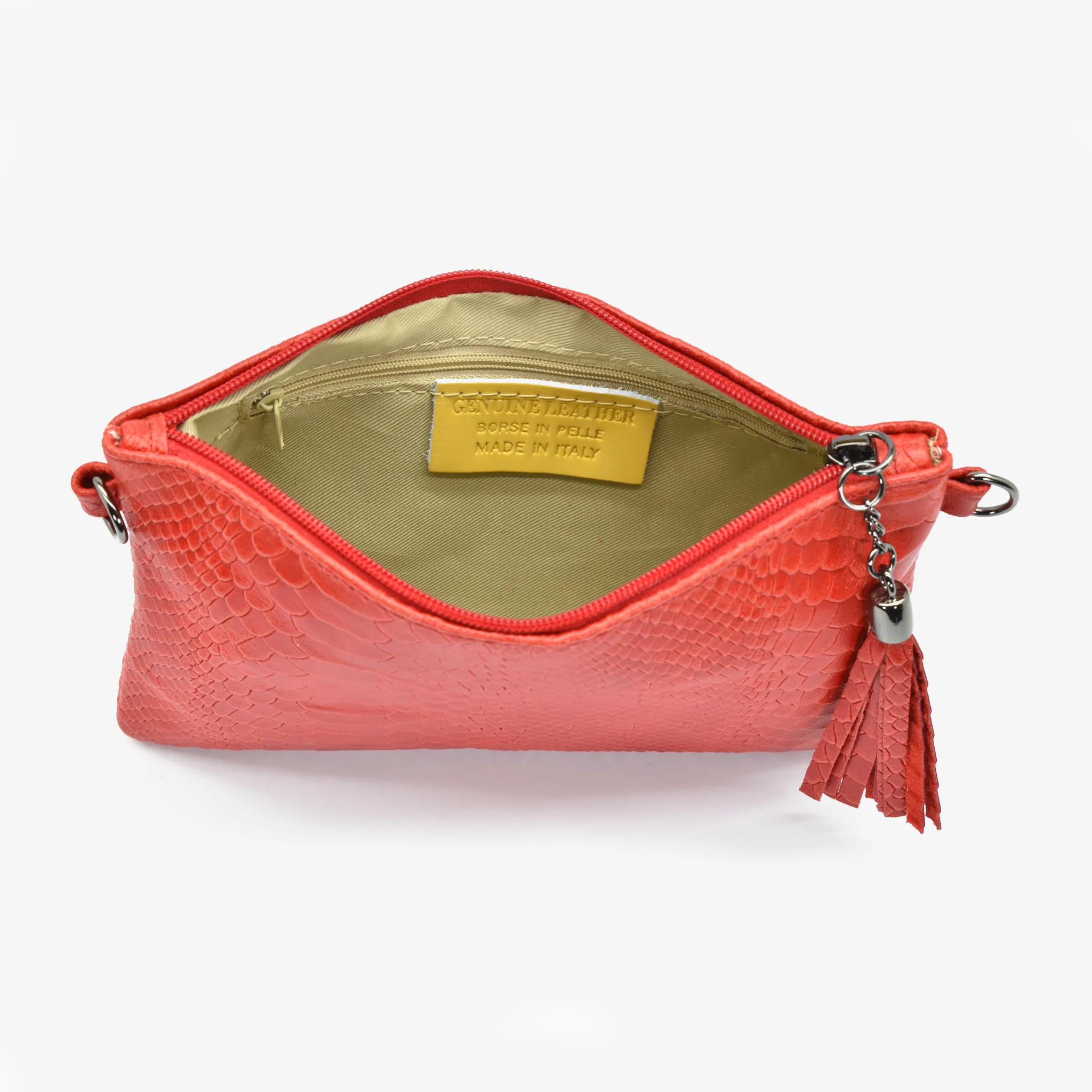 Pochette python in pelle - rosso - Image 5