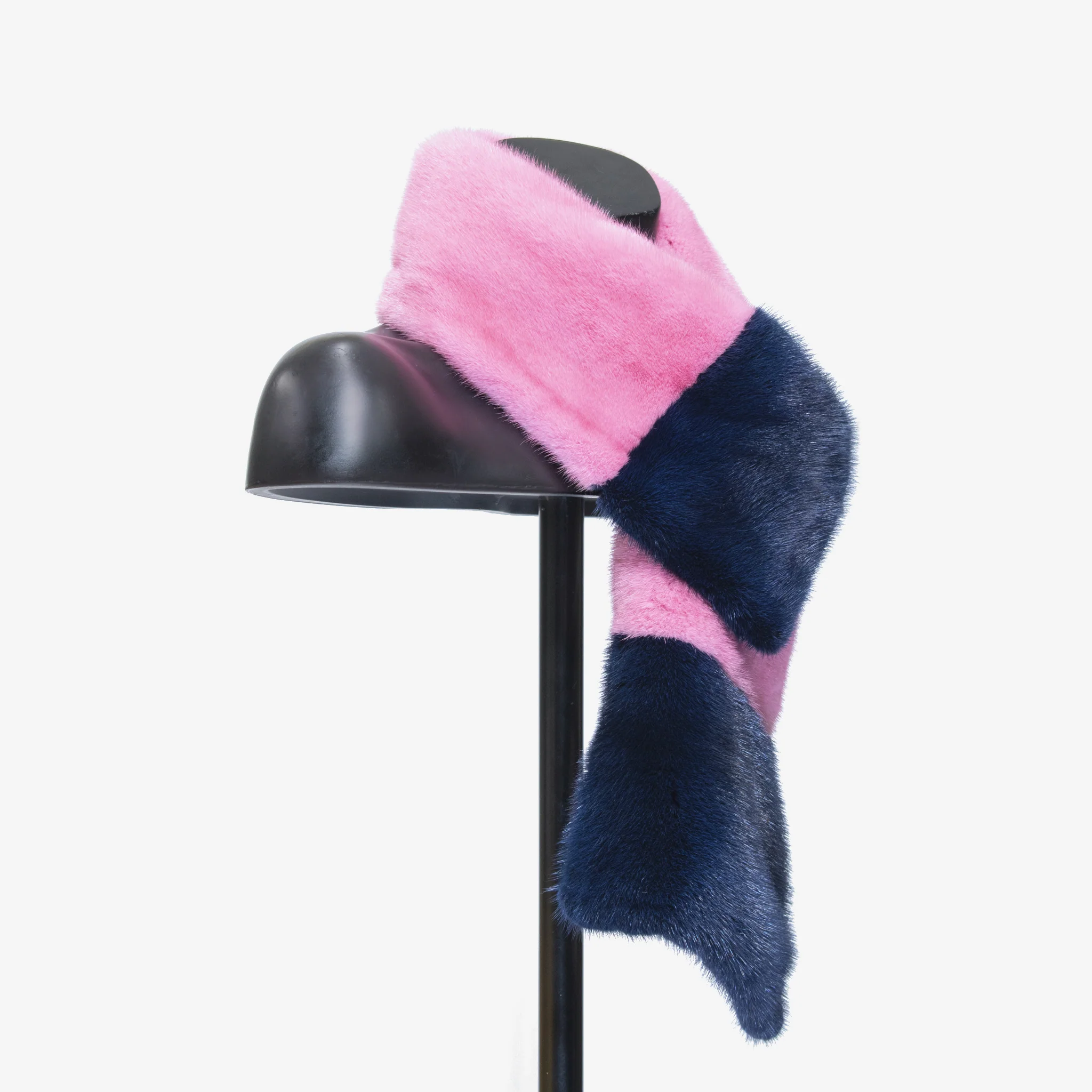 Sciarpa Bicolor in visone - fucsia - Image 3