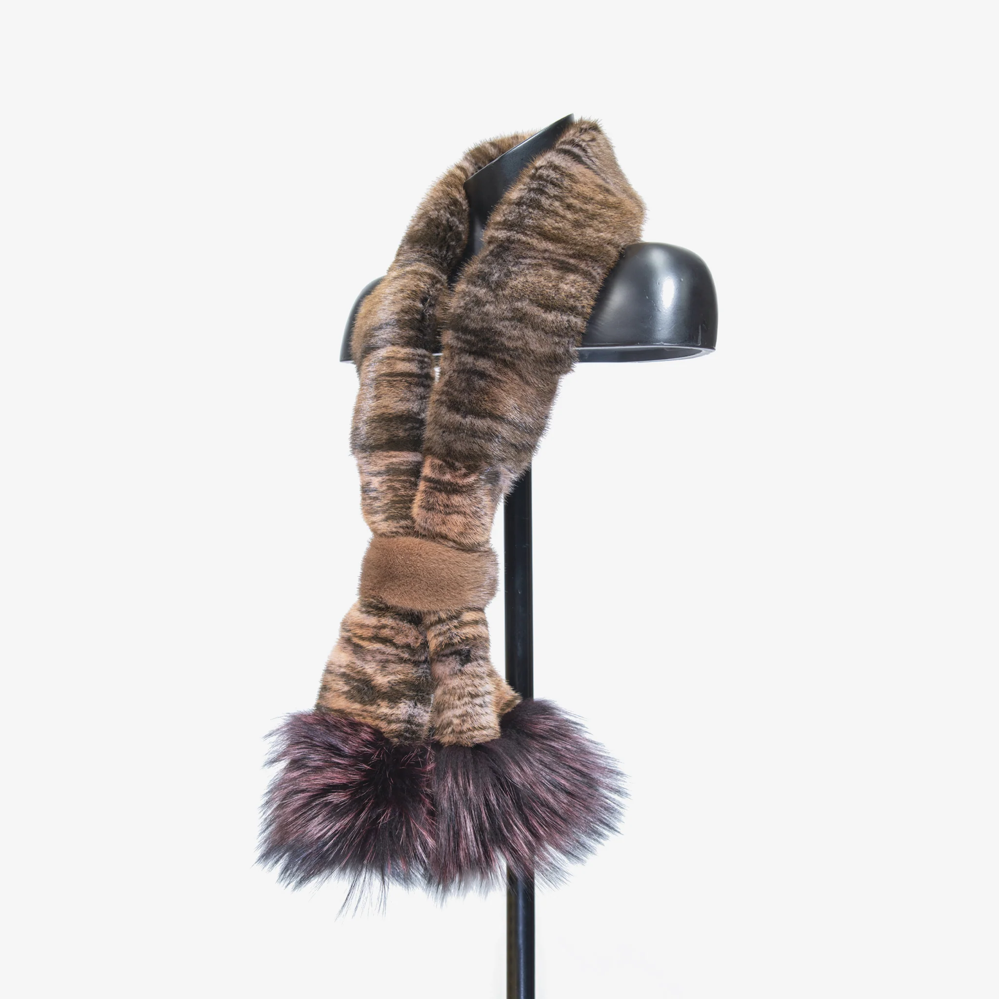 Sciarpa exlusive in visone - marrone striato - Image 3