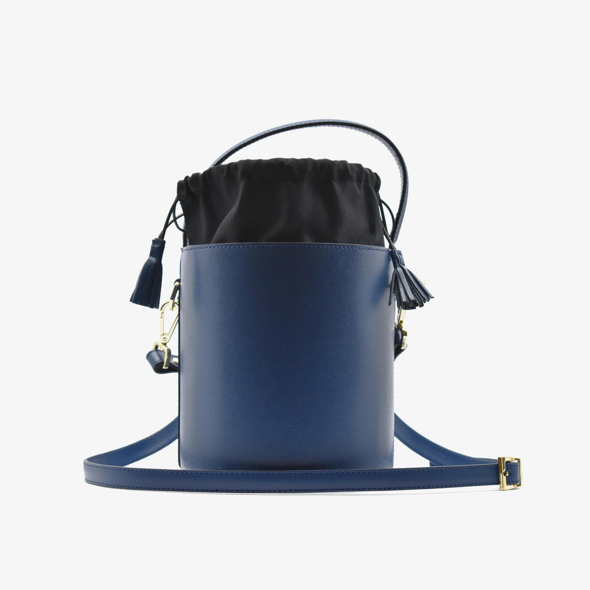 Secchiello grande in pelle - blu - Image 2