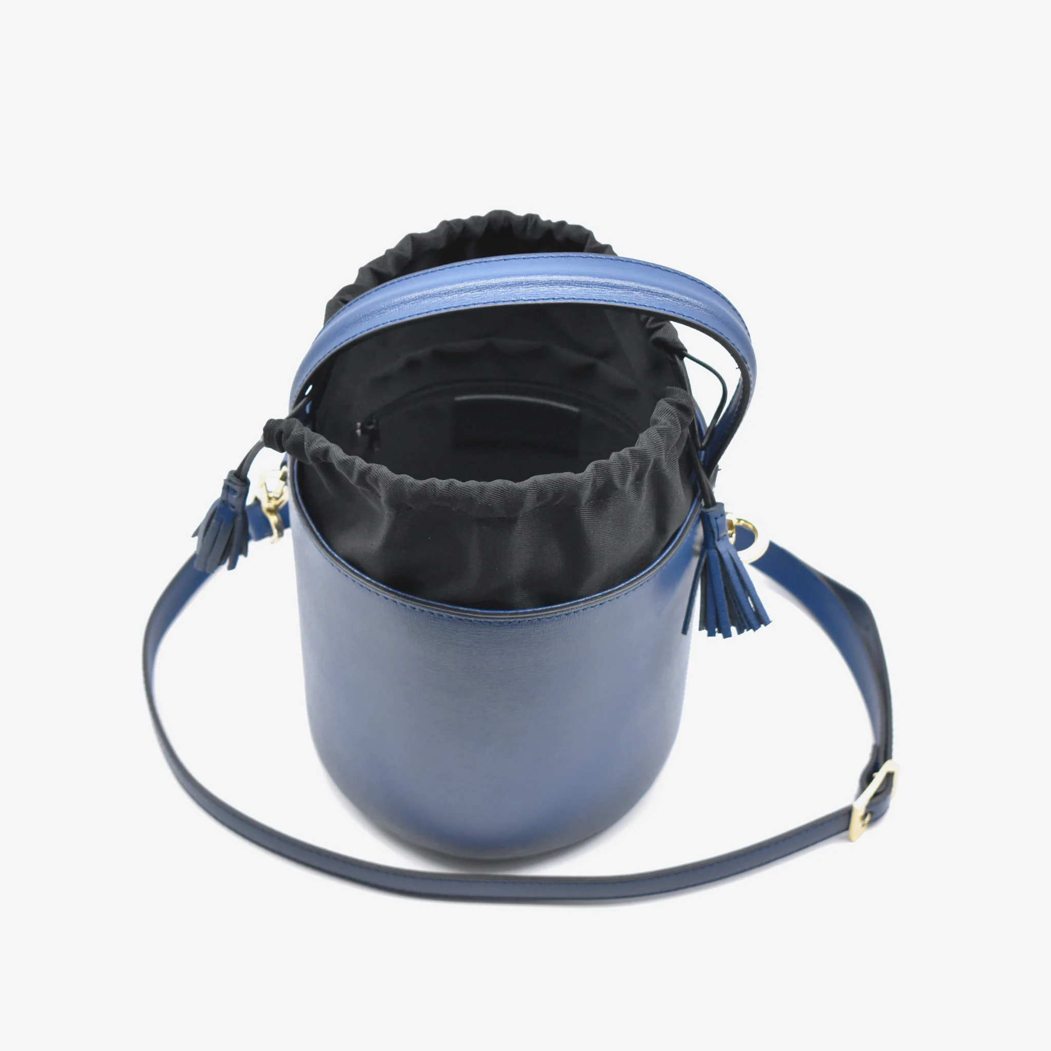 Secchiello grande in pelle - blu - Image 4