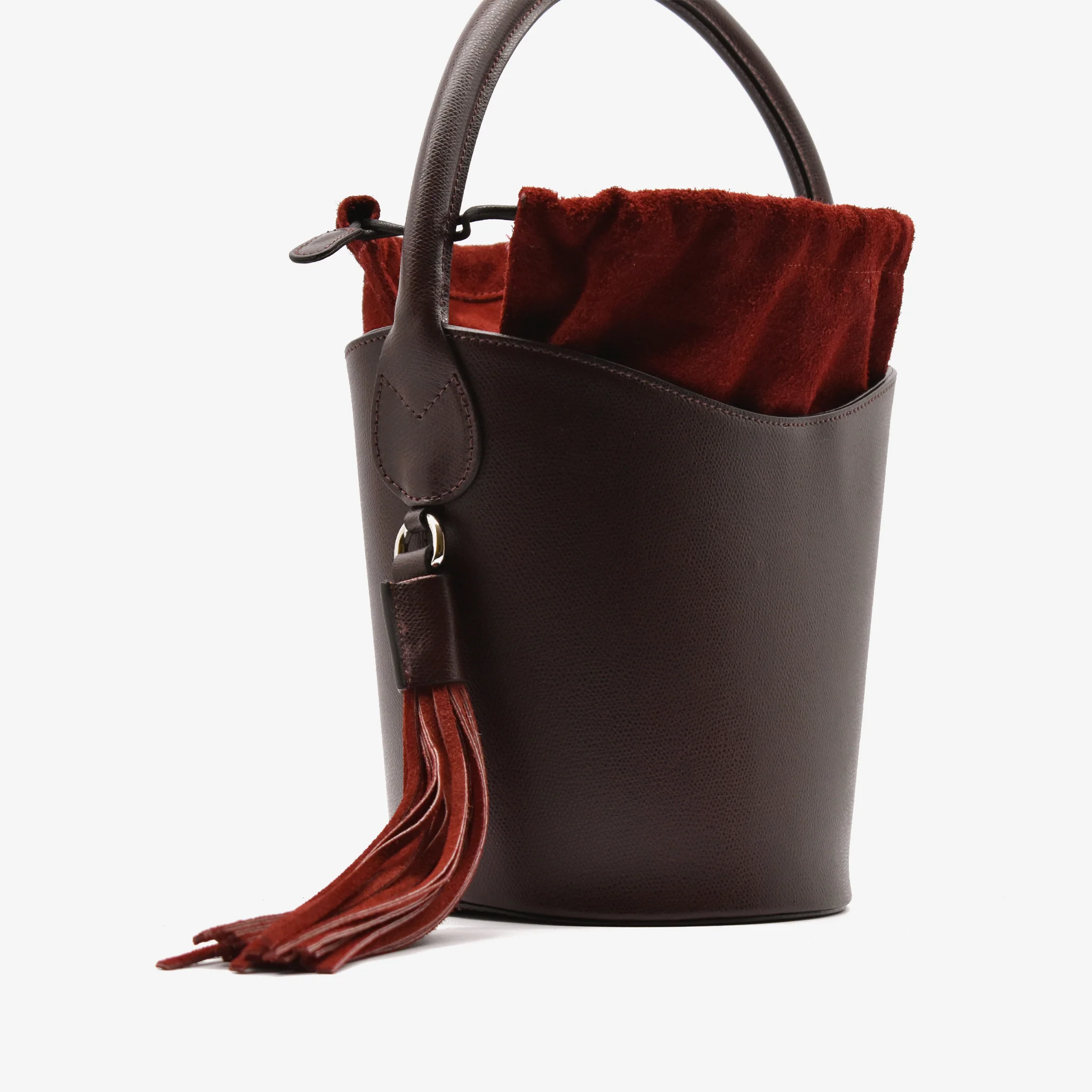 Secchiello Vera in pelle - bordeaux - Image 4