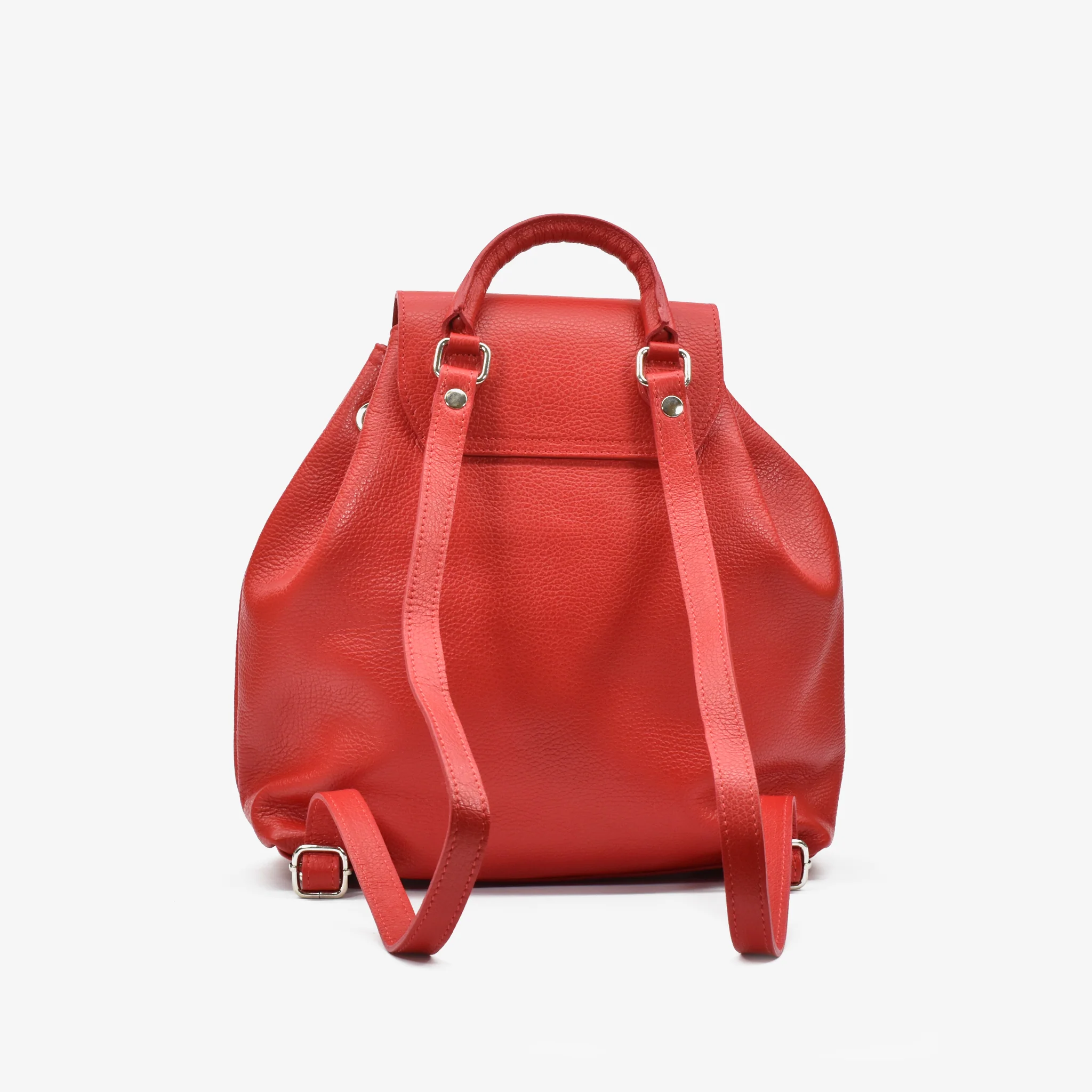 Zaino coulisse in pelle - rosso - Image 5
