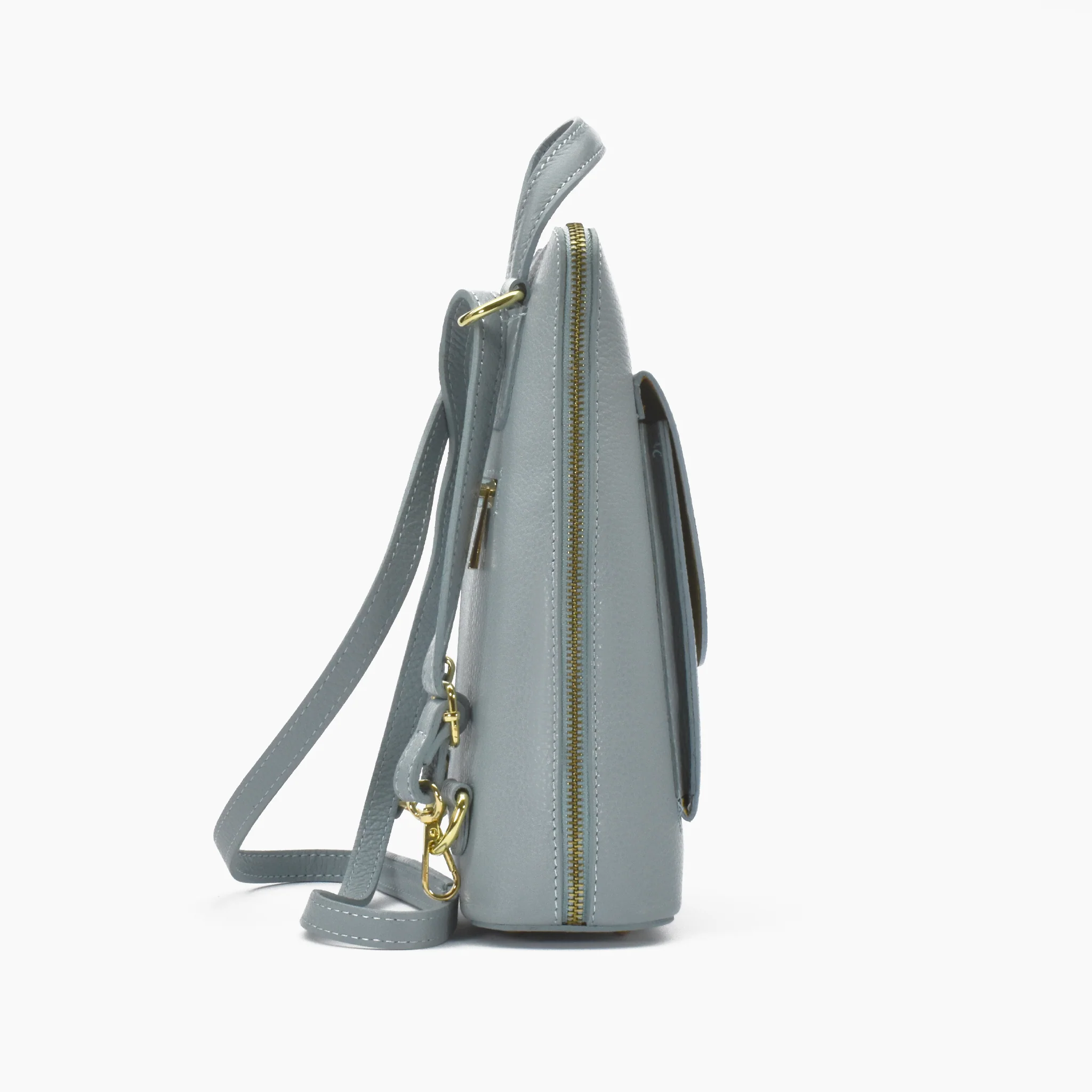 Zaino in pelle - grigio - Image 3