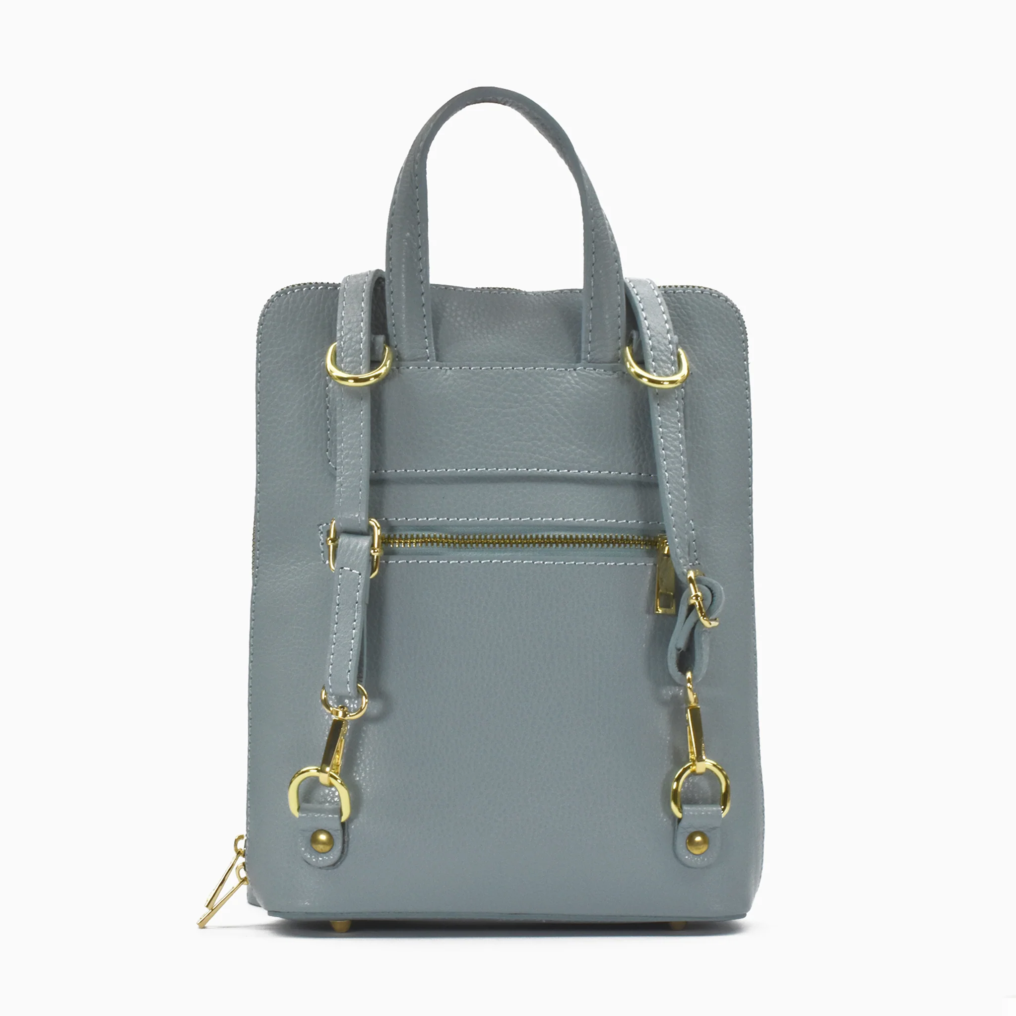 Zaino in pelle - grigio - Image 4